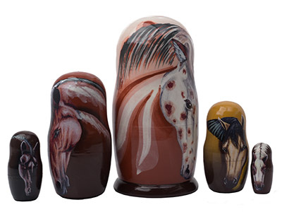 Buy Wild Horses Nesting Doll 5pc./6"  at GoldenCockerel.com