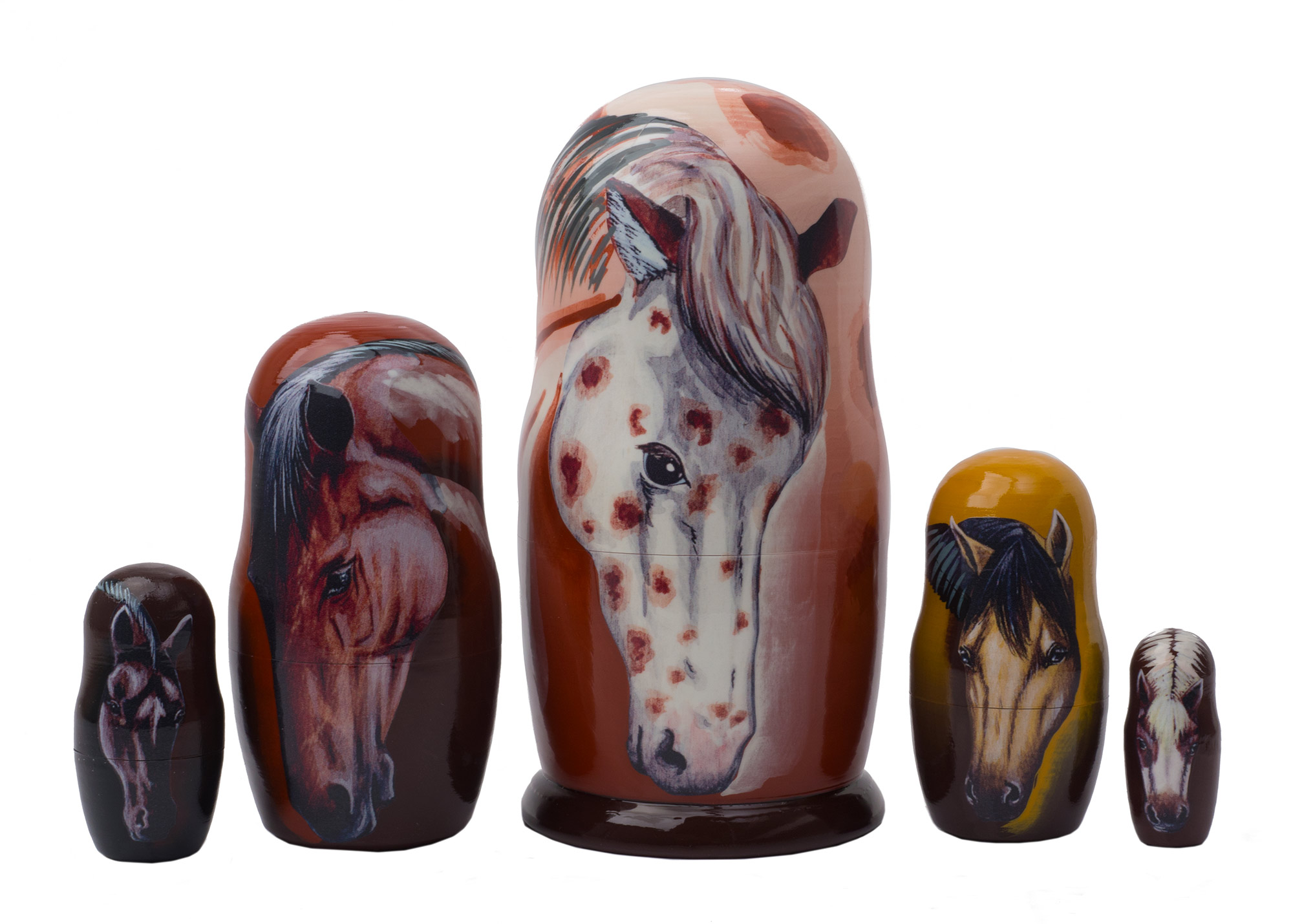 Buy Wild Horses Nesting Doll 5pc./6"  at GoldenCockerel.com