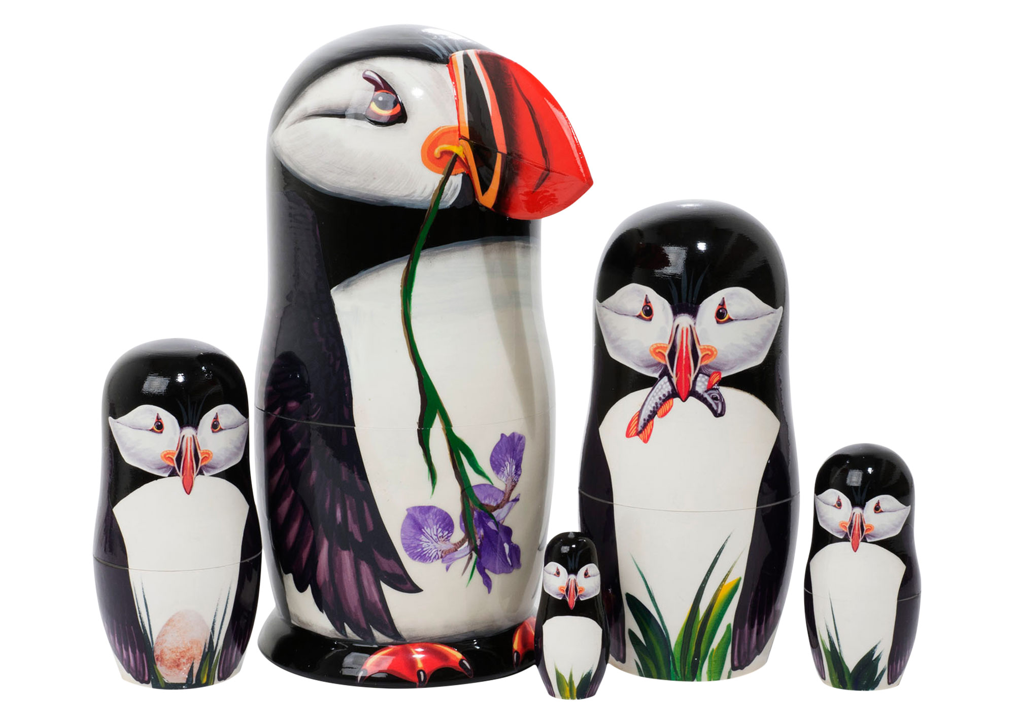 Buy Making Amends Puffin Nesting Doll w/ 3D Beak 5pc./6" at GoldenCockerel.com