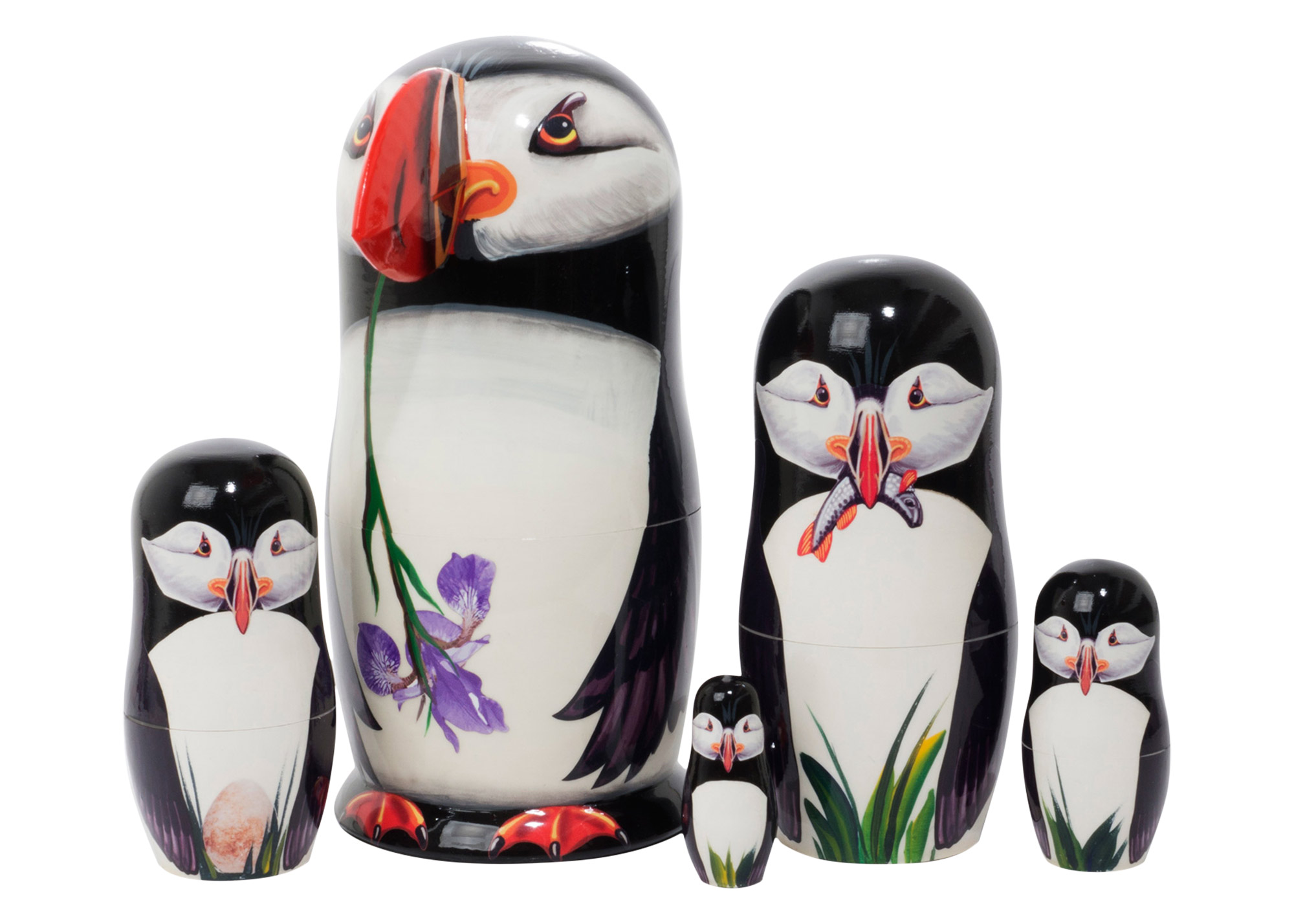 Buy Making Amends Puffin Nesting Doll w/ 3D Beak 5pc./6" at GoldenCockerel.com