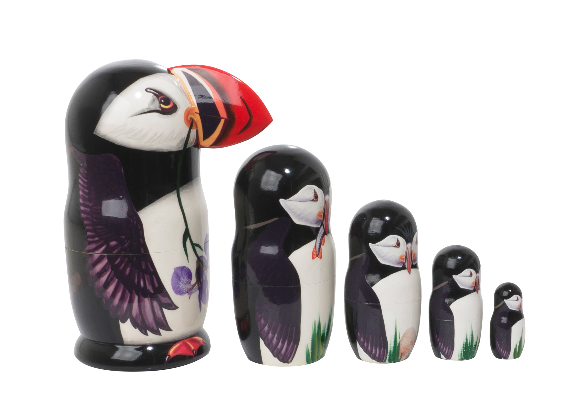 Buy Making Amends Puffin Nesting Doll w/ 3D Beak 5pc./6" at GoldenCockerel.com