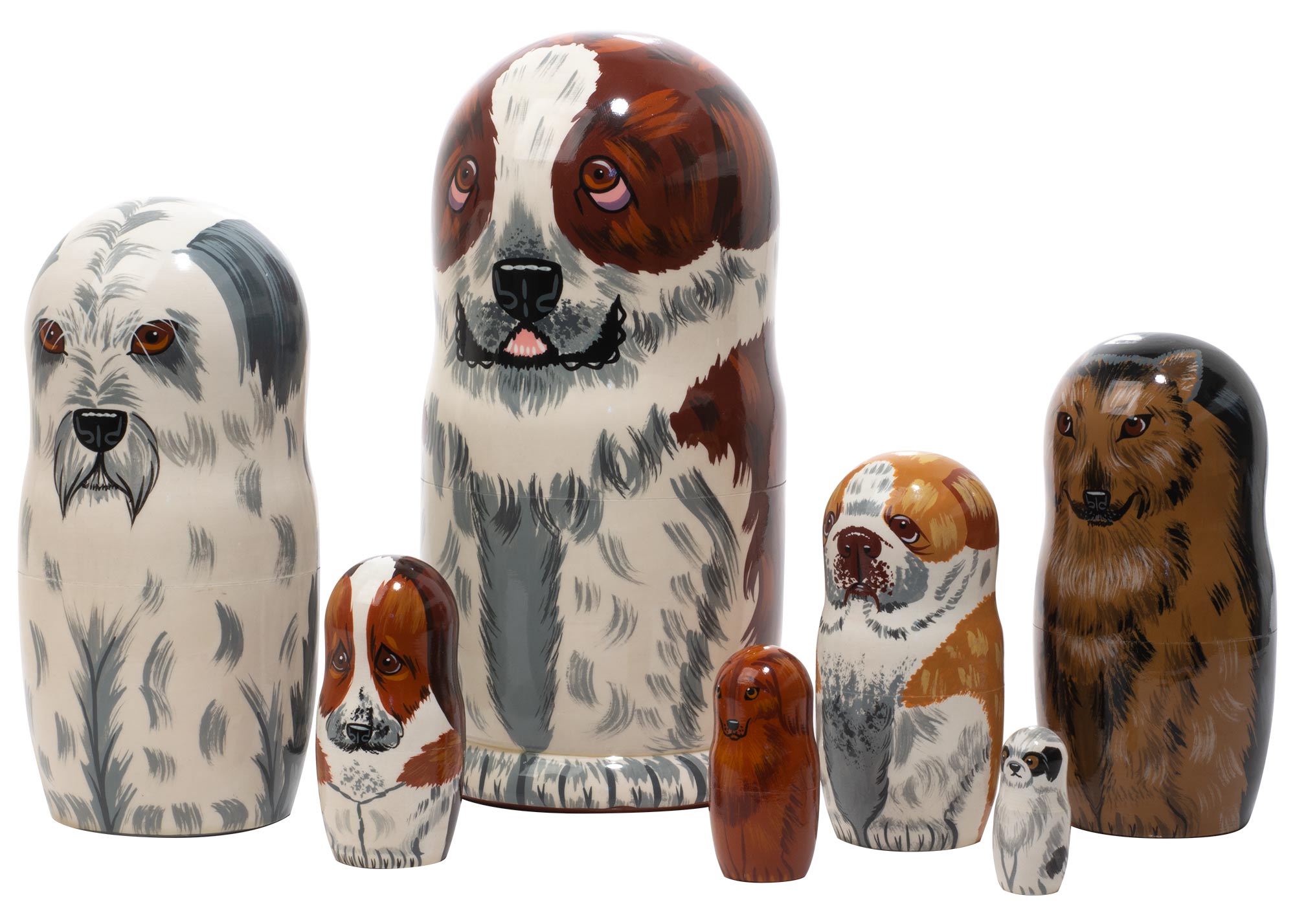 Buy St. Bernard Dog Matryoshka Doll 7pc./8" at GoldenCockerel.com