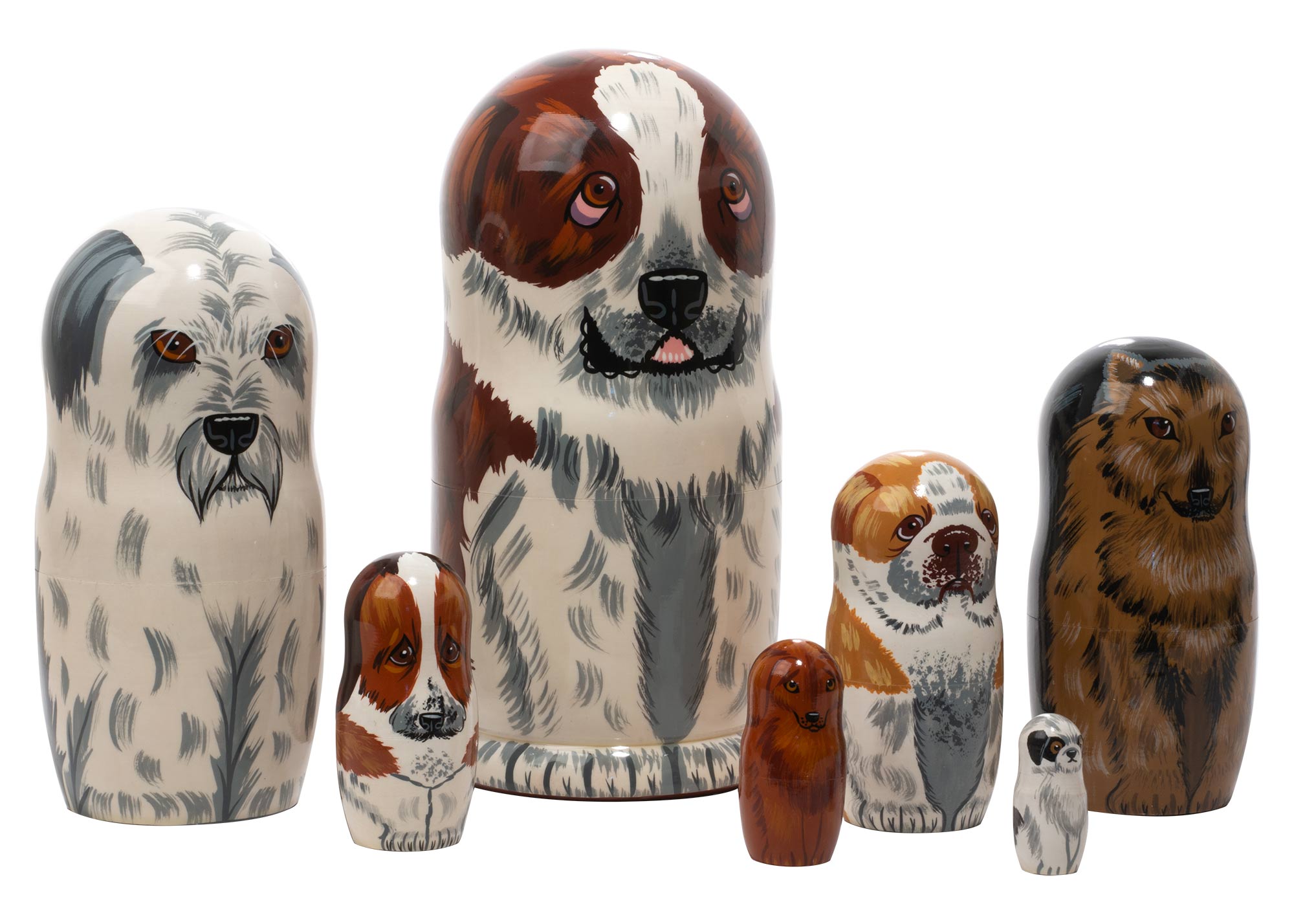 Buy St. Bernard Dog Matryoshka Doll 7pc./8" at GoldenCockerel.com