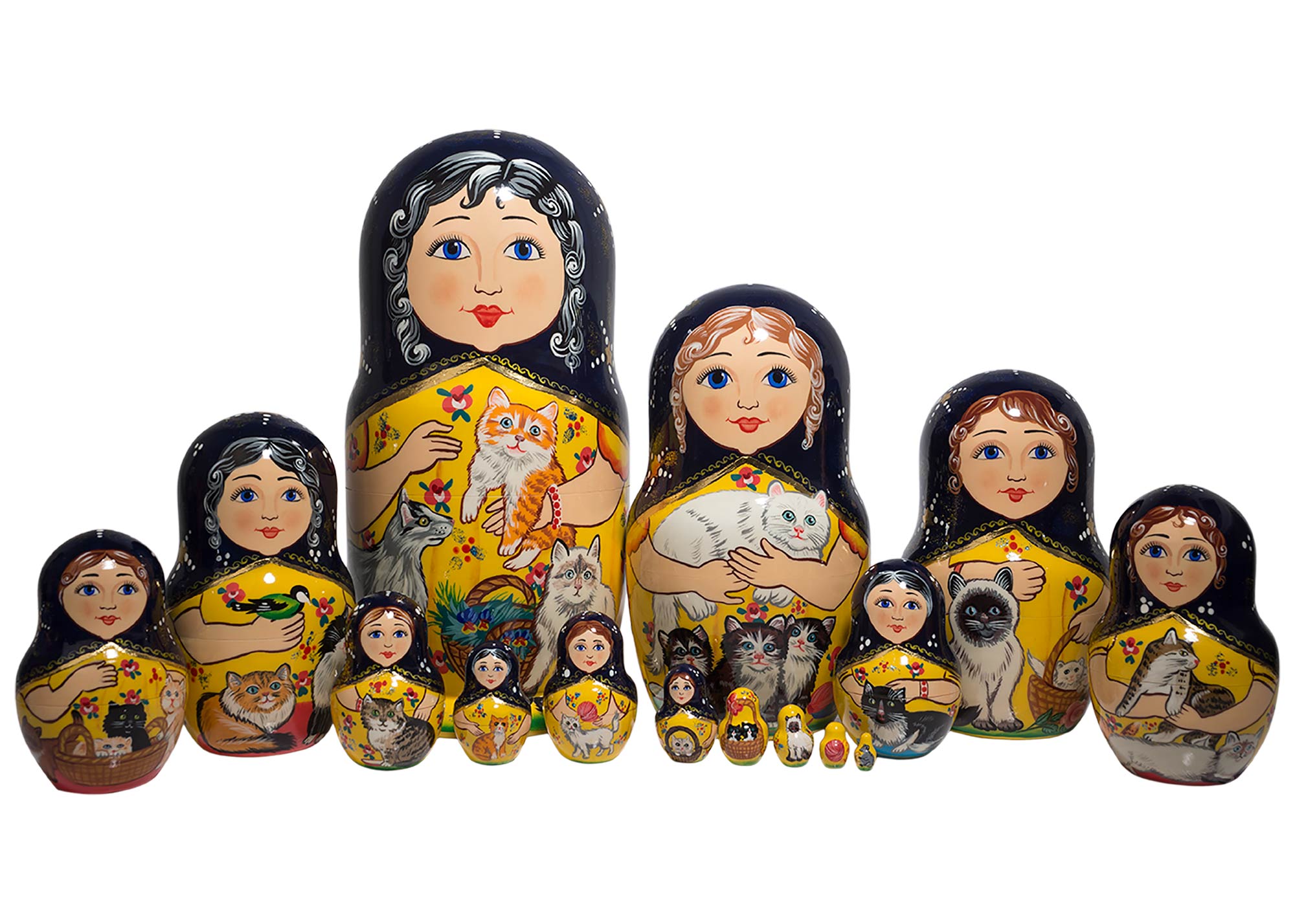 Buy Cat Lover's Dream Nesting Doll 15pc./12" at GoldenCockerel.com