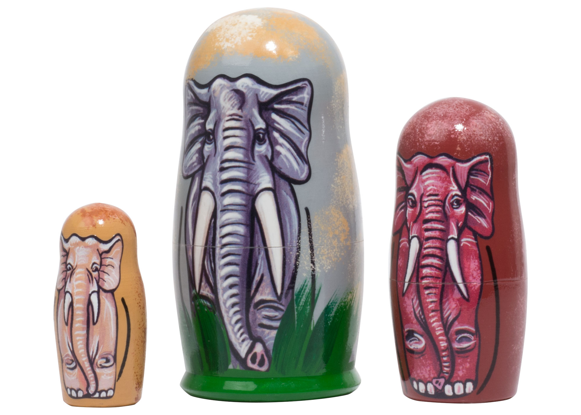 Buy Elephant Nesting Doll 3pc./3.5" at GoldenCockerel.com