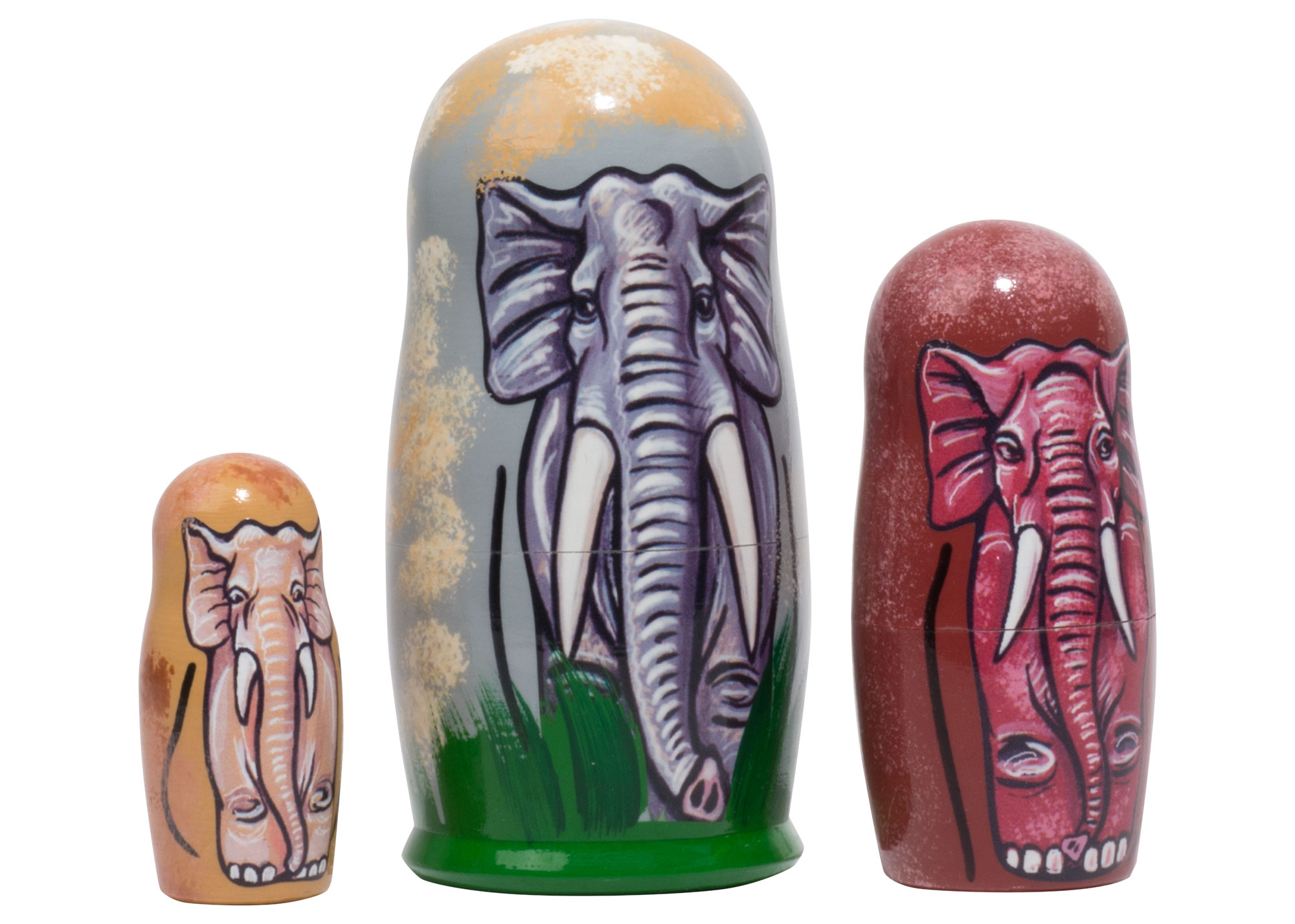 Buy Elephant Nesting Doll 3pc./3.5" at GoldenCockerel.com