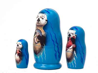 Buy Sea Otter Nesting Doll 3pc./3.5" at GoldenCockerel.com