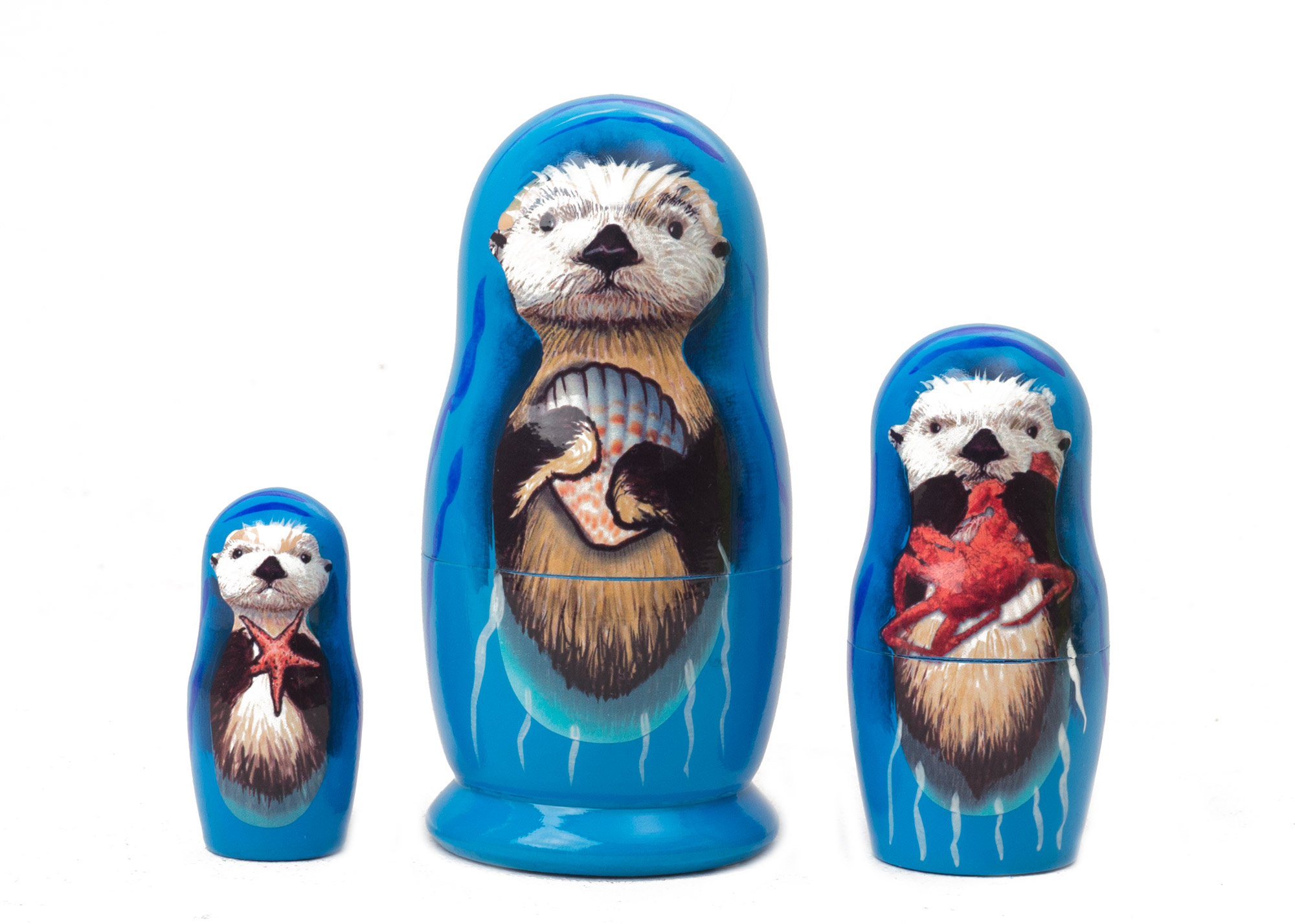 Buy Sea Otter Nesting Doll 3pc./3.5" at GoldenCockerel.com