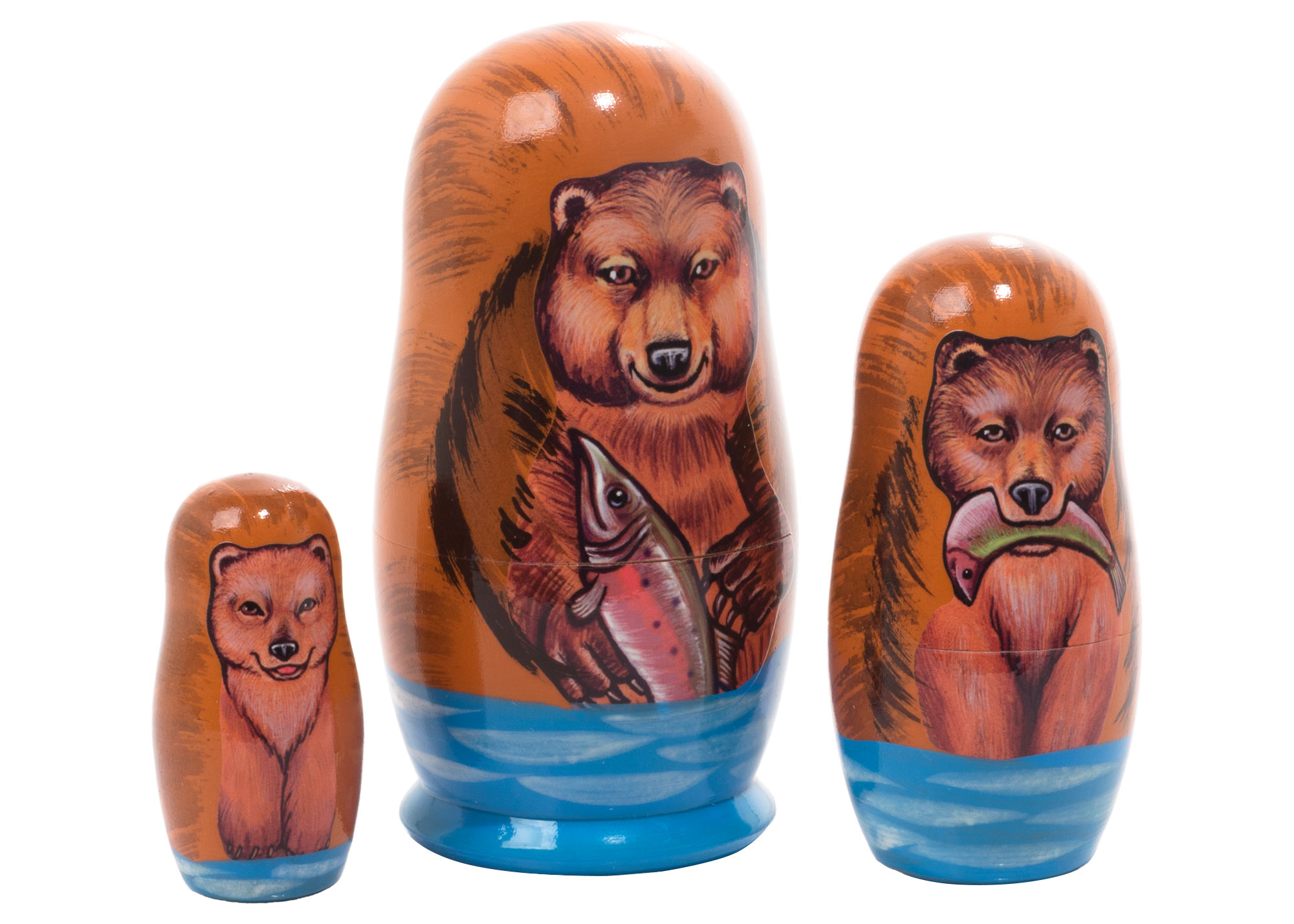 Buy Grizzly Bear Matryoshka Doll 3pc./3.5" at GoldenCockerel.com