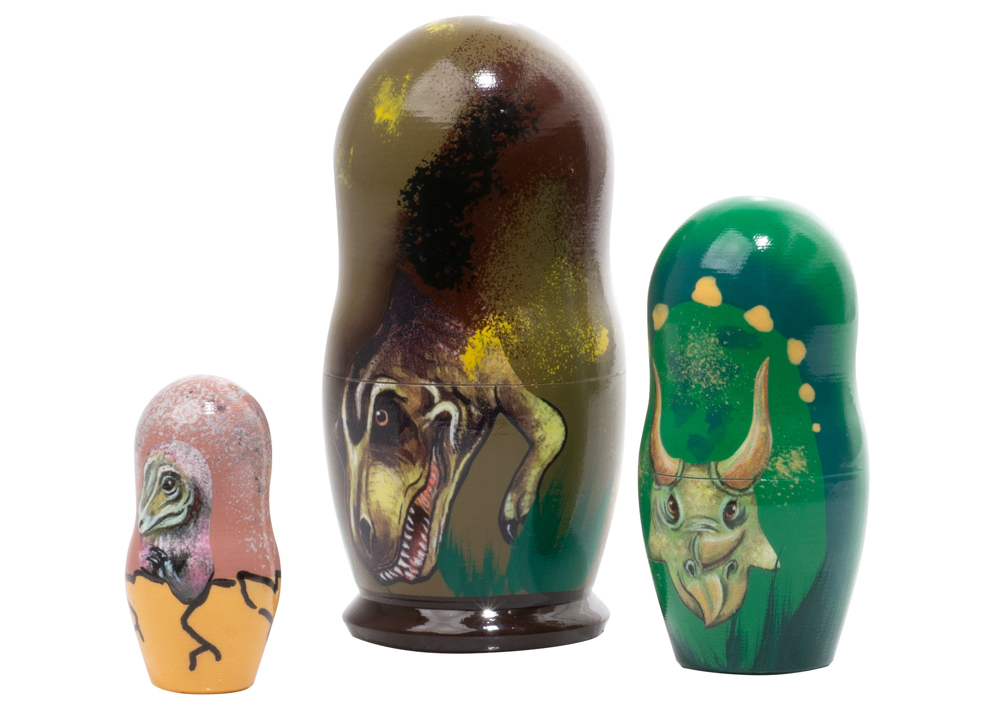 Buy Dinosaur Nesting Doll 3pc./4" at GoldenCockerel.com