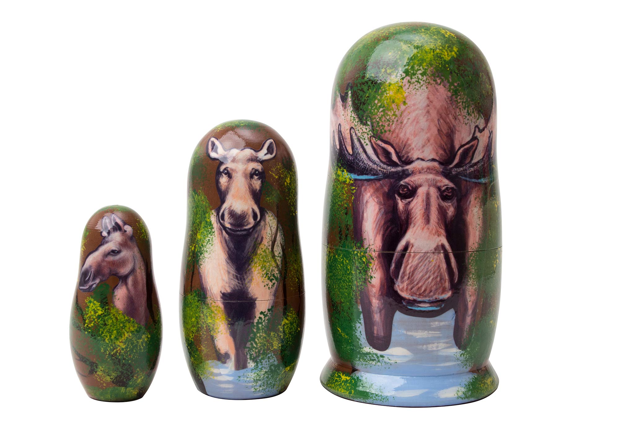 Buy Moose Nesting Doll 3pc./3.5" at GoldenCockerel.com