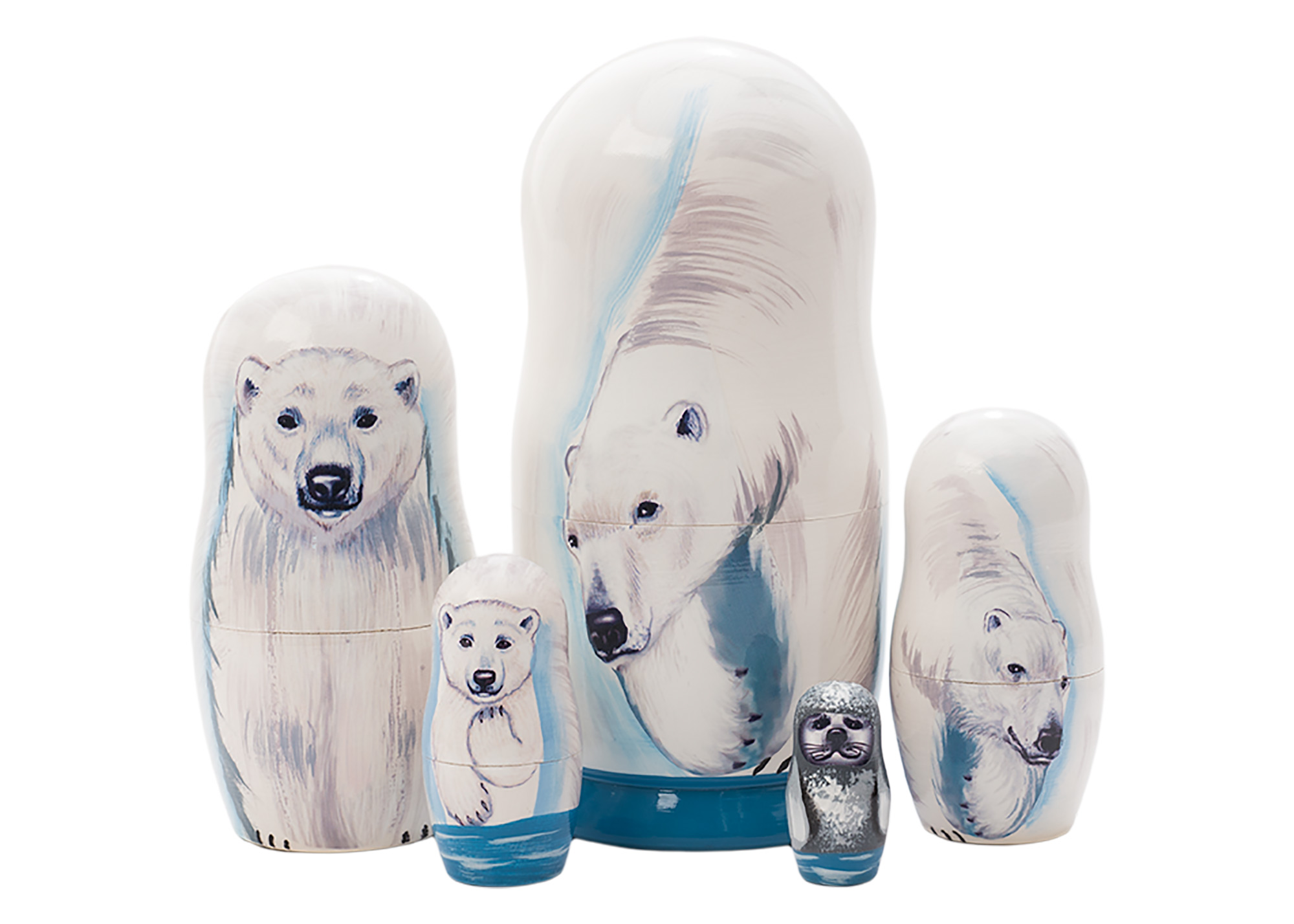 Buy Polar Bear Nesting Doll 5pc./6" at GoldenCockerel.com