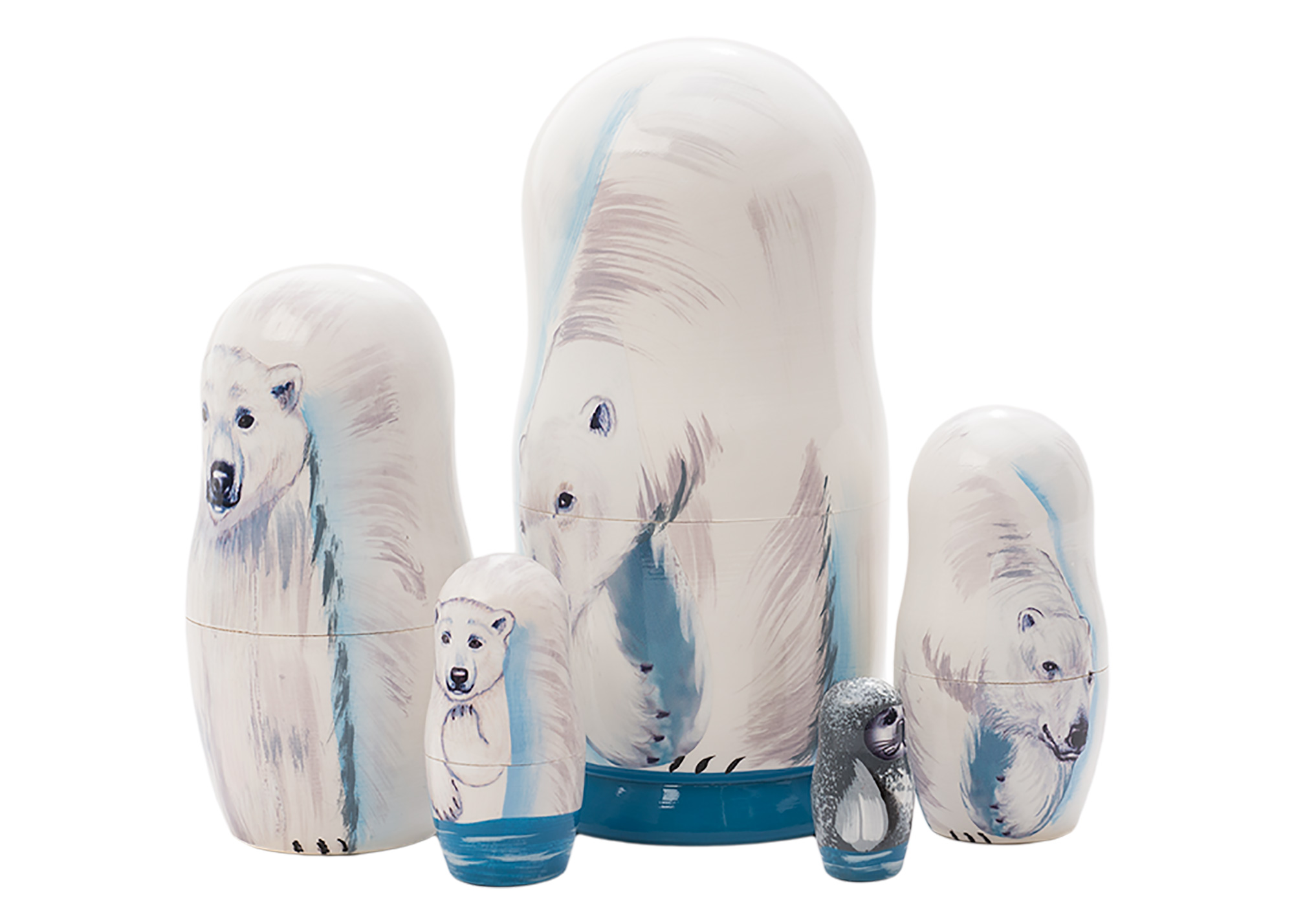 Buy Polar Bear Nesting Doll 5pc./6" at GoldenCockerel.com