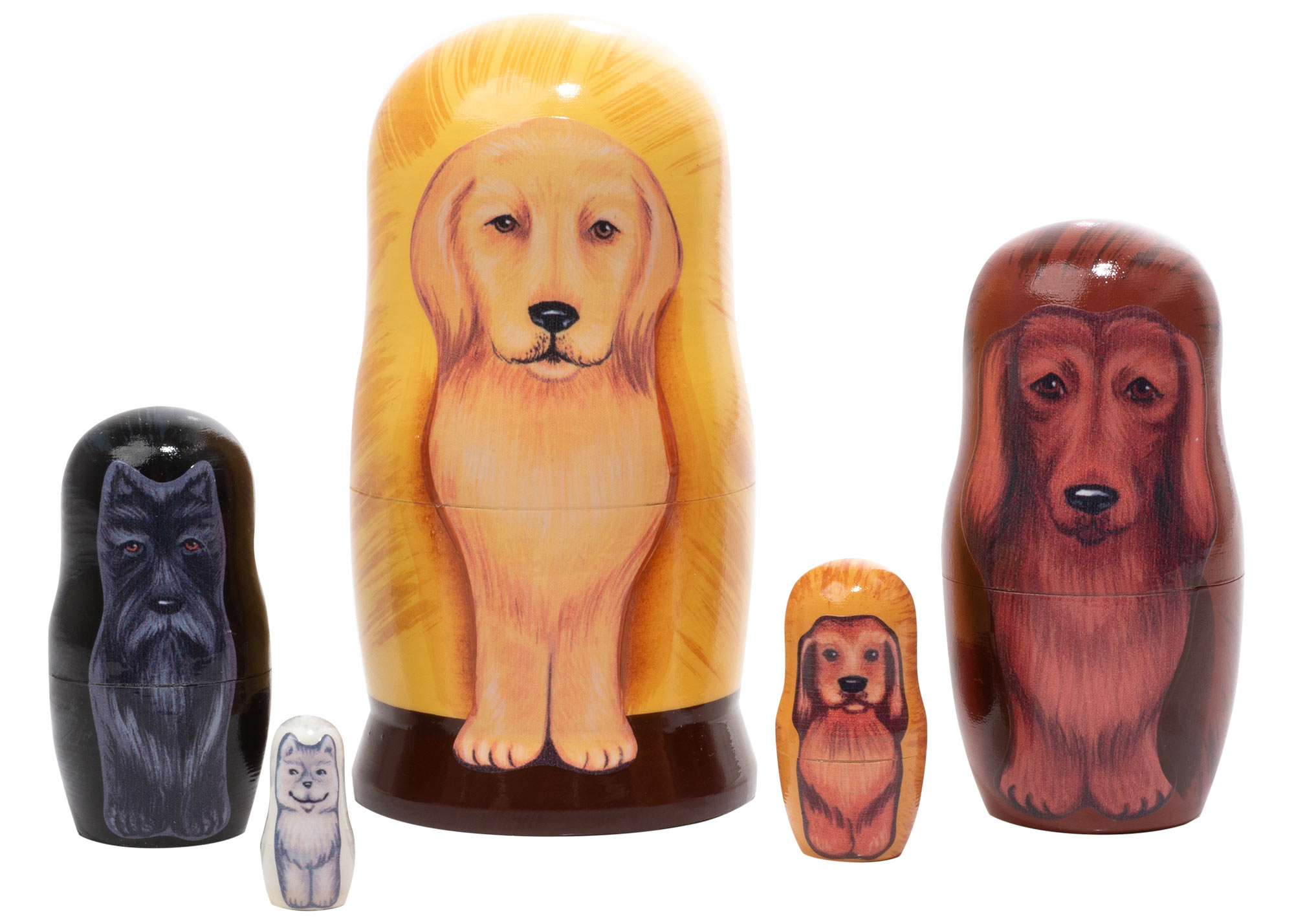 Buy Golden Retriever Dog Nesting Doll 5pc./4" at GoldenCockerel.com