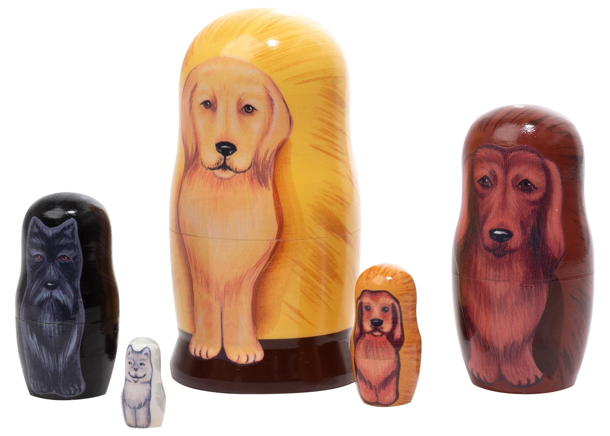 Buy Golden Retriever Dog Nesting Doll 5pc./4" at GoldenCockerel.com