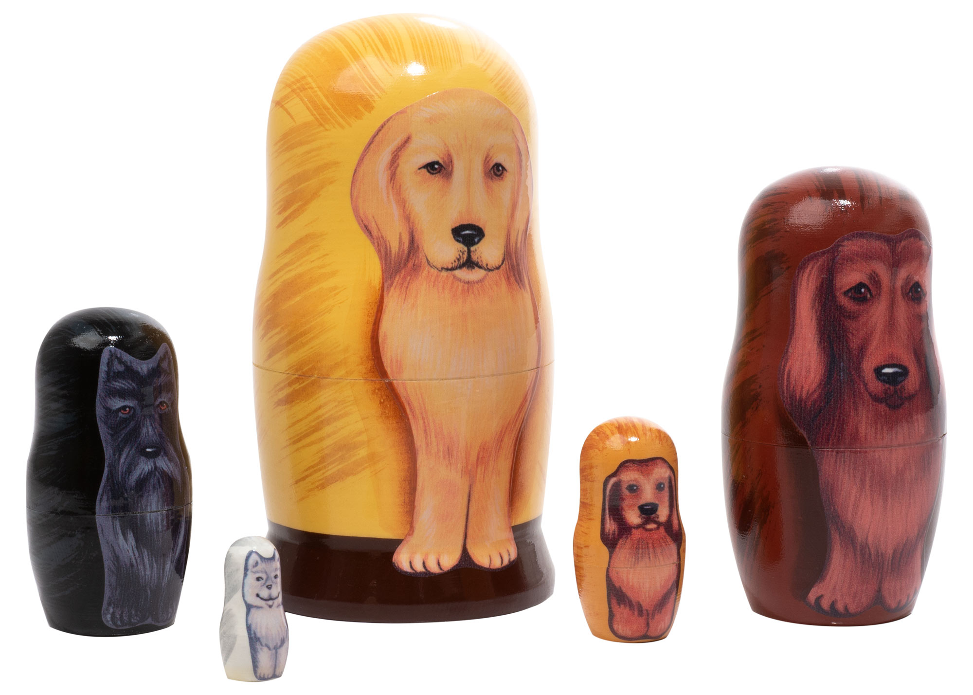 Buy Golden Retriever Dog Nesting Doll 5pc./4" at GoldenCockerel.com