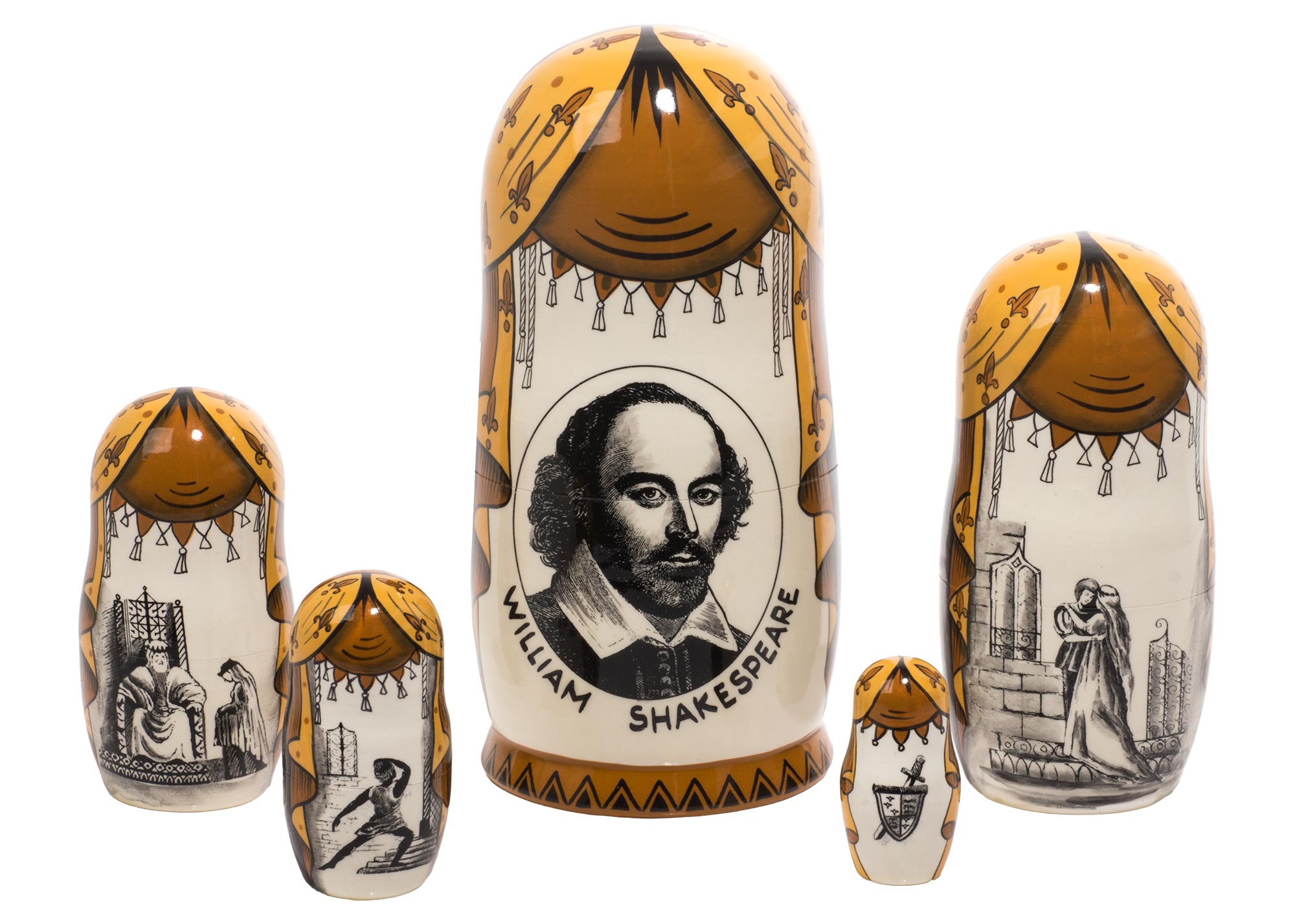 Buy Shakespeare Nesting Doll 5pc./6" at GoldenCockerel.com