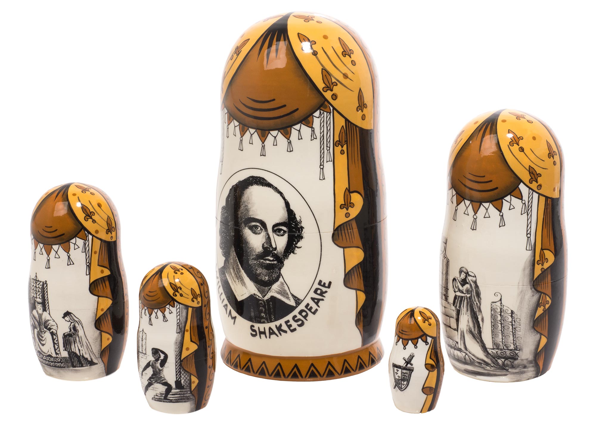 Buy Shakespeare Nesting Doll 5pc./6" at GoldenCockerel.com