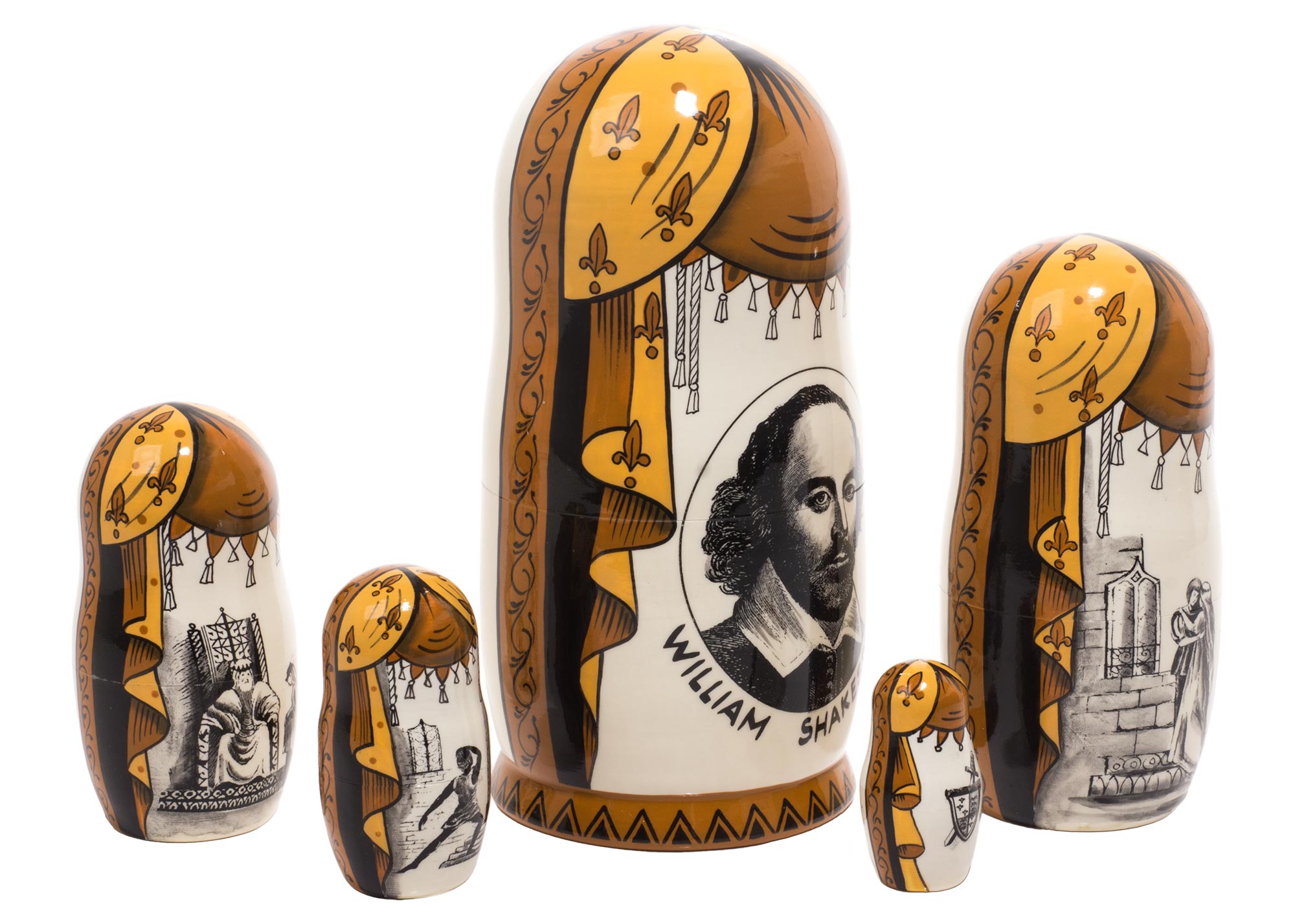 Buy Shakespeare Nesting Doll 5pc./6" at GoldenCockerel.com