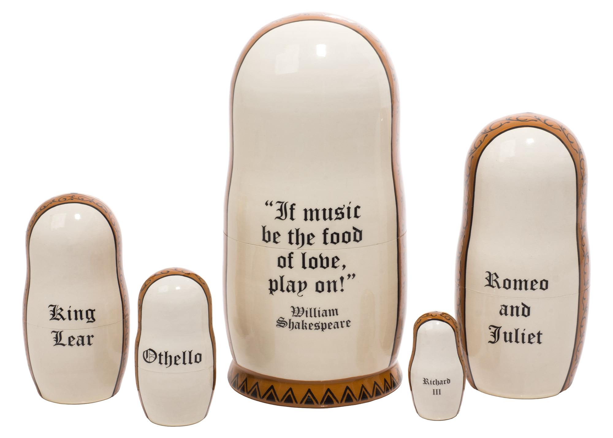 Buy Shakespeare Nesting Doll 5pc./6" at GoldenCockerel.com