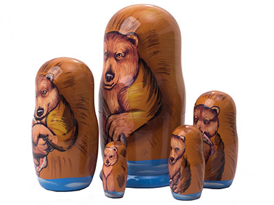 Buy Alaskan Brown Bear Nesting Doll 5pc./6" at GoldenCockerel.com