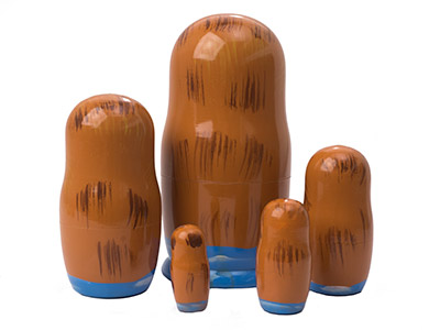 Buy Alaskan Brown Bear Nesting Doll 5pc./6" at GoldenCockerel.com