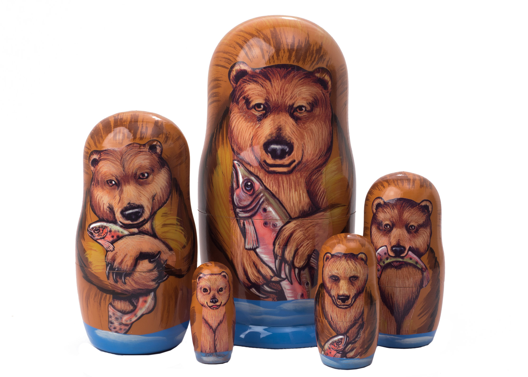 Buy Alaskan Brown Bear Nesting Doll 5pc./6" at GoldenCockerel.com