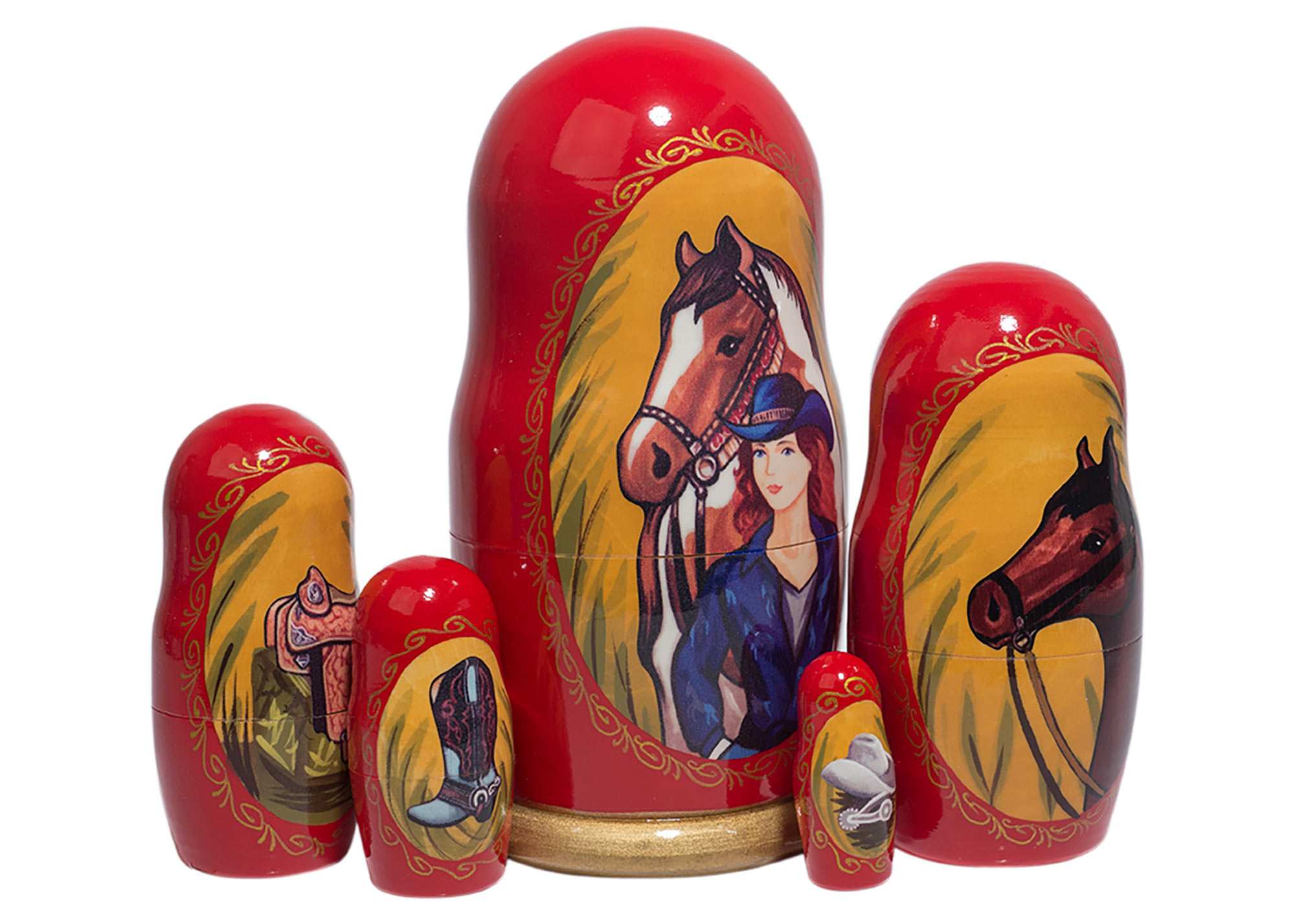 Buy Western Horse Nesting Doll 5pc./6" at GoldenCockerel.com