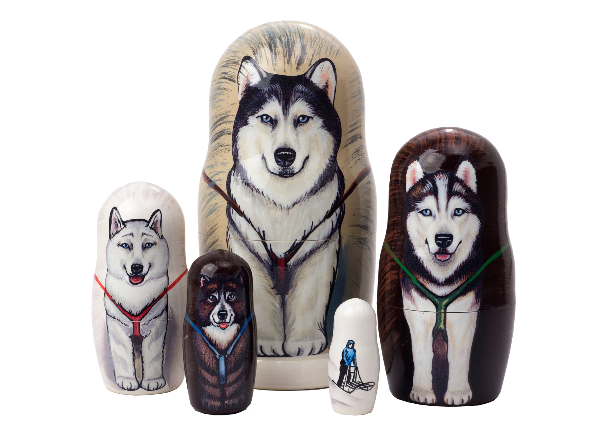 Buy Dog Sled Nesting Doll 5pc./6" at GoldenCockerel.com