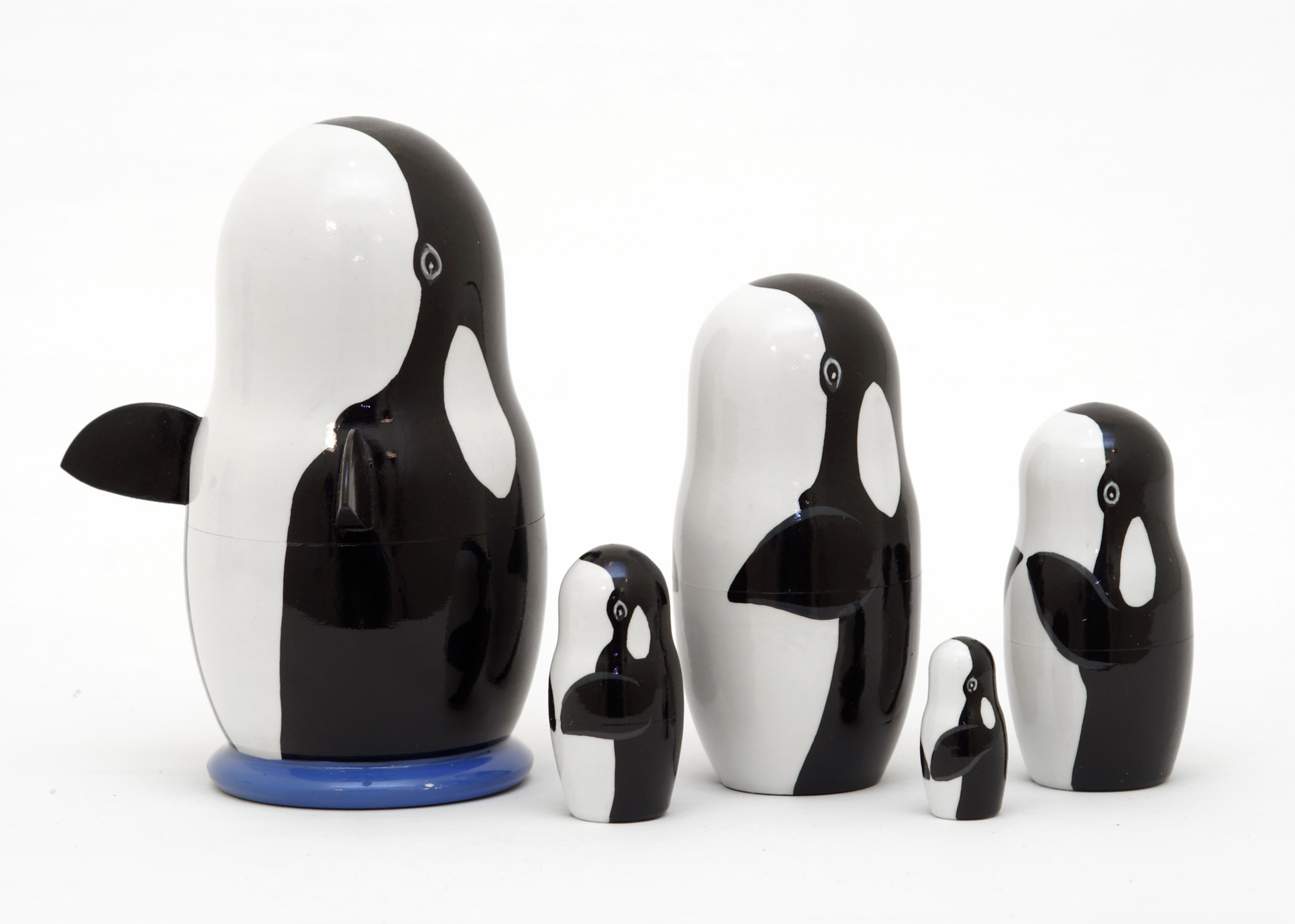 Buy Orca Whale Nesting Doll w/ Fins 5pc./6" at GoldenCockerel.com