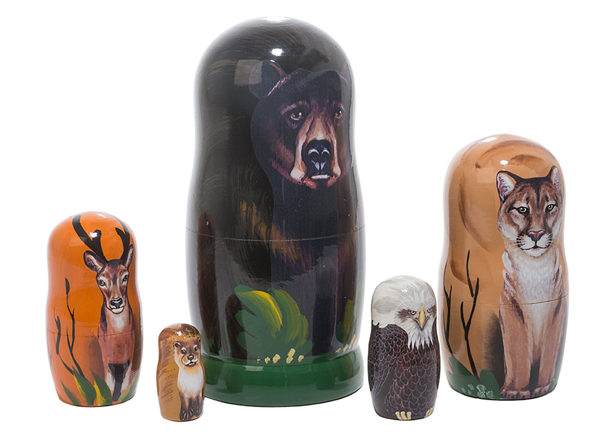 Buy Black Bear & Friends Nesting Doll 5pc./5" at GoldenCockerel.com