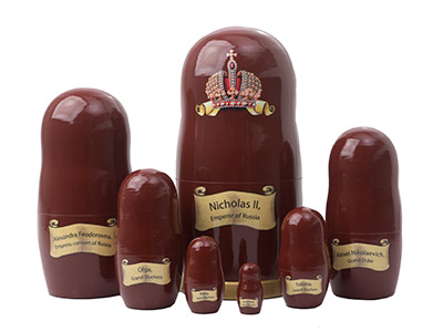Buy Czar Nicholas & Alexandra Nesting Doll 7pc./8" at GoldenCockerel.com