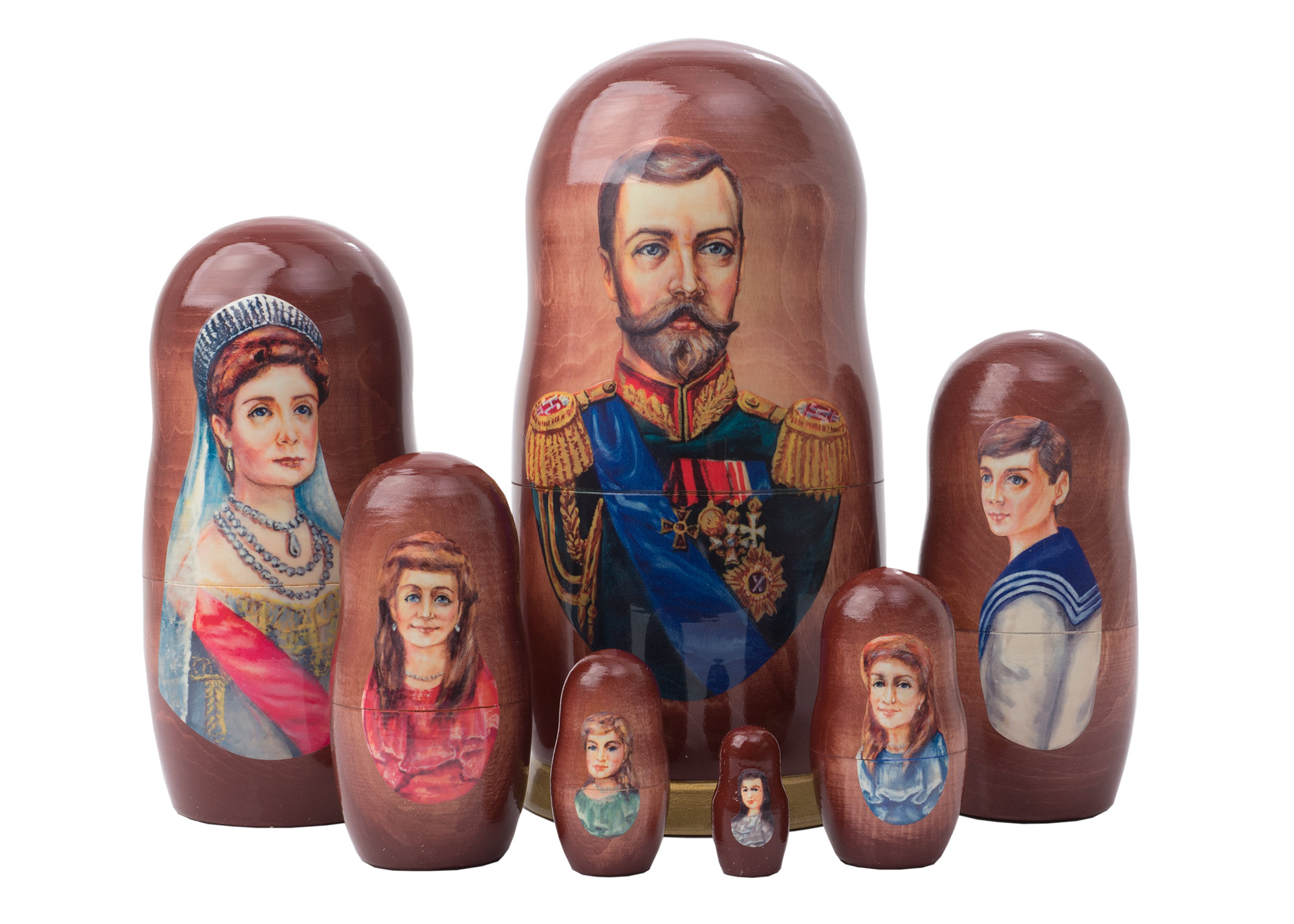 Buy Czar Nicholas & Alexandra Nesting Doll 7pc./8" at GoldenCockerel.com