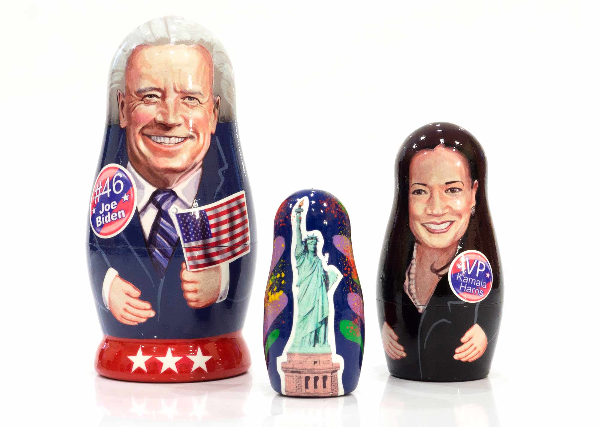 Buy Joe Biden and Kamala Harris Liberty 2020 Nesting Doll 3pc./3" at GoldenCockerel.com