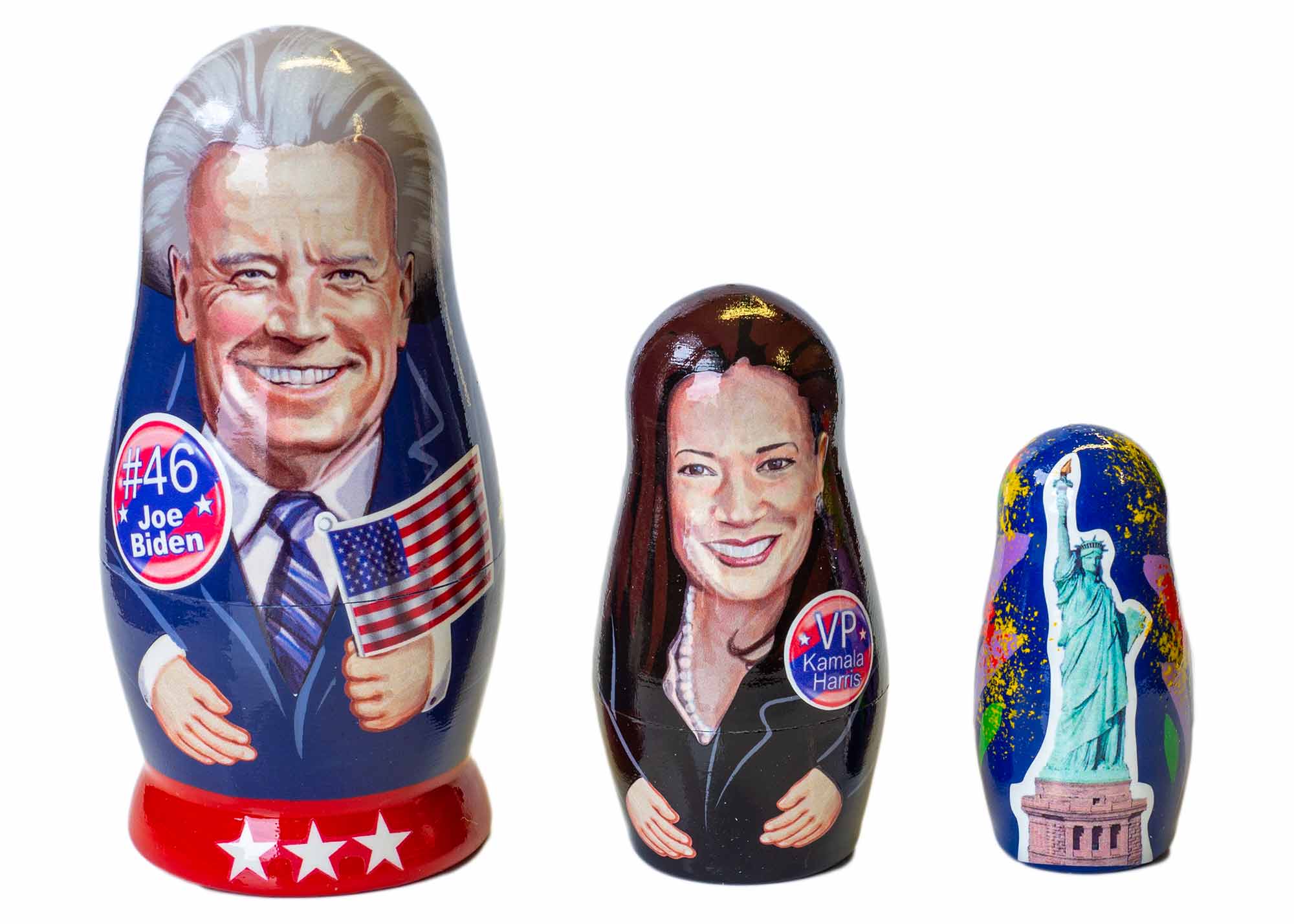 Buy Joe Biden and Kamala Harris Liberty 2020 Nesting Doll 3pc./3" at GoldenCockerel.com