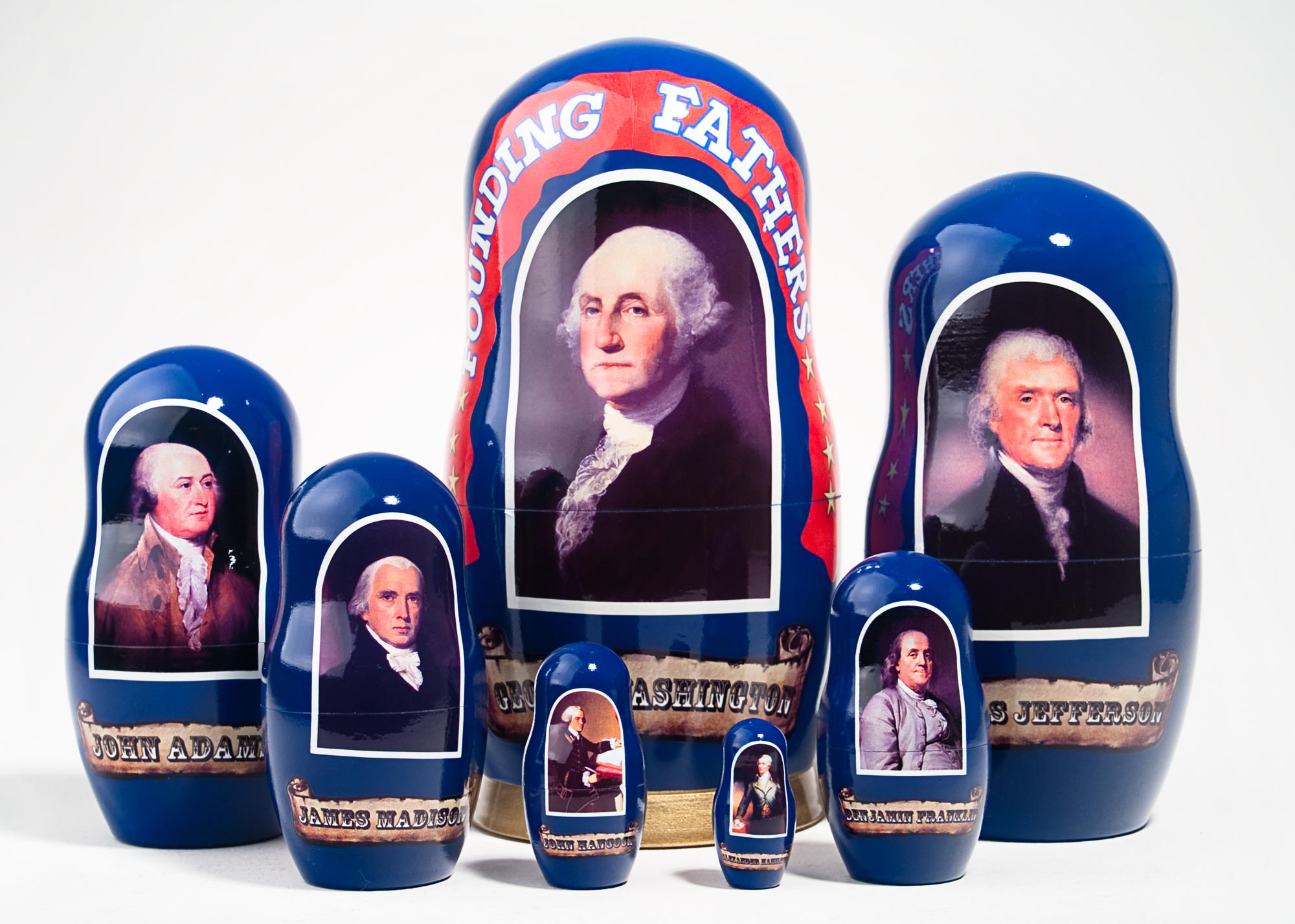 Buy Founding Fathers Nesting Doll 7pc./8" at GoldenCockerel.com