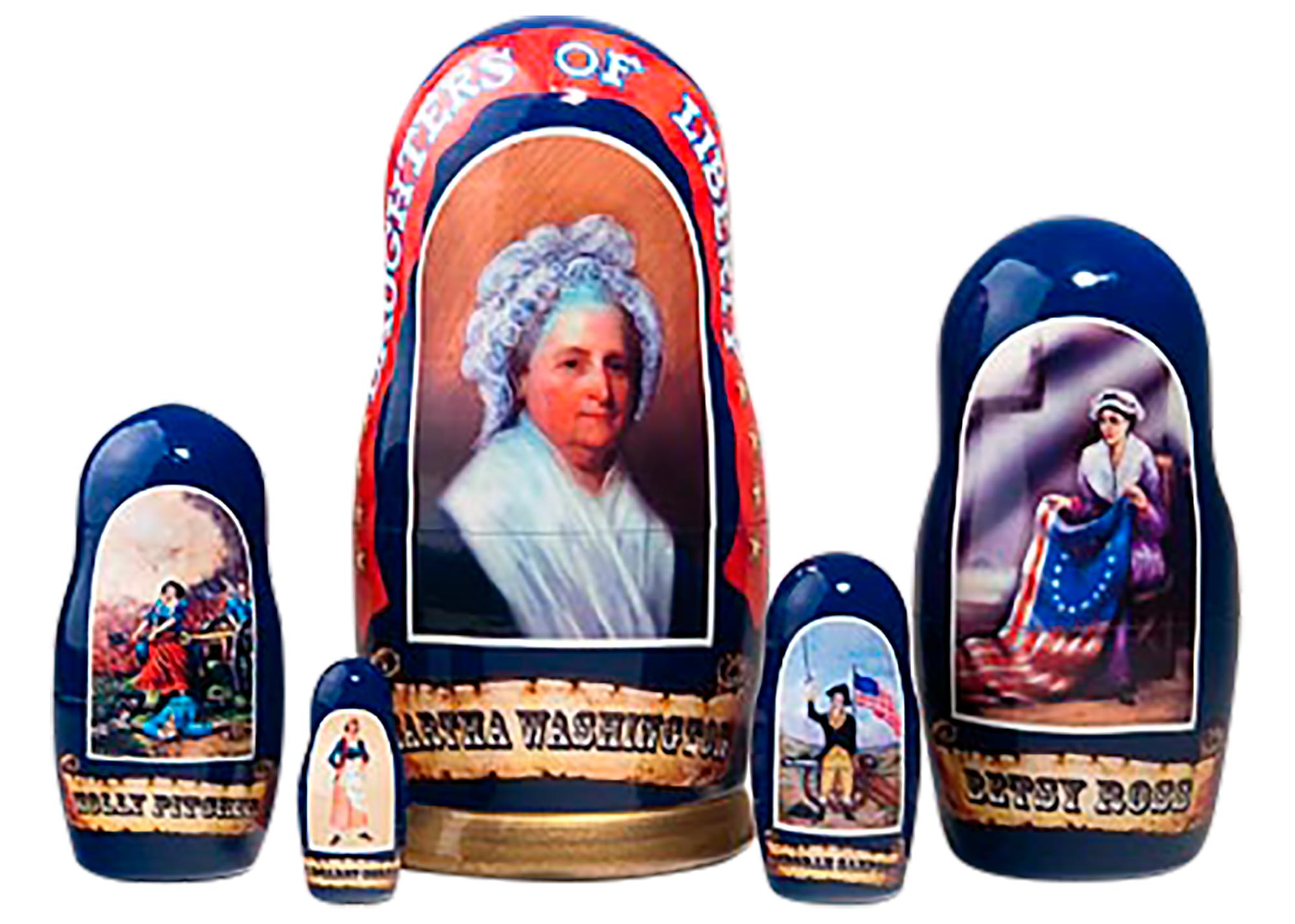 Buy Daughters of Liberty Nesting Doll 5pc./6" at GoldenCockerel.com