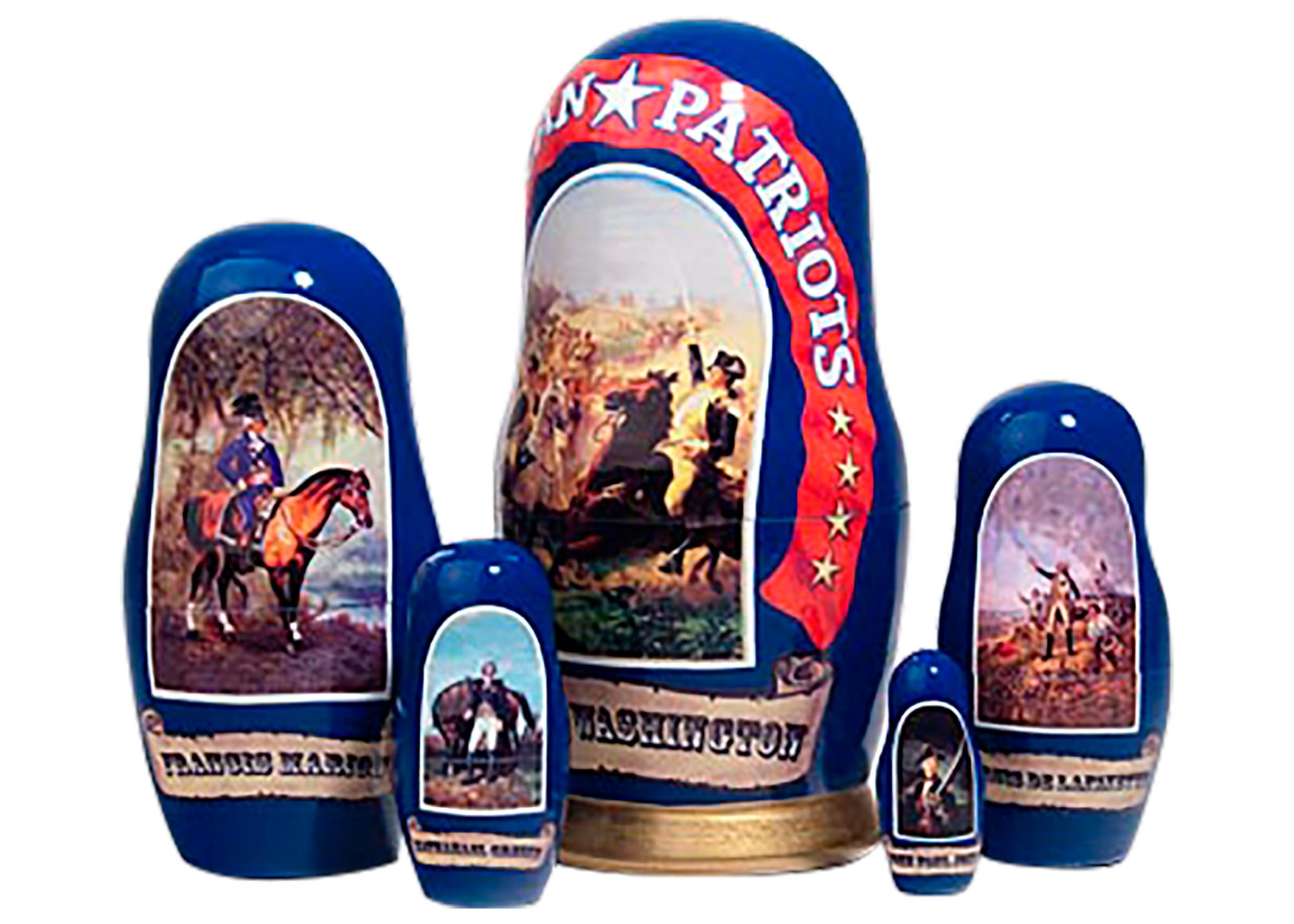 Buy American Patriots Nesting Doll 5pc./6" Lim. Ed. to 500 at GoldenCockerel.com