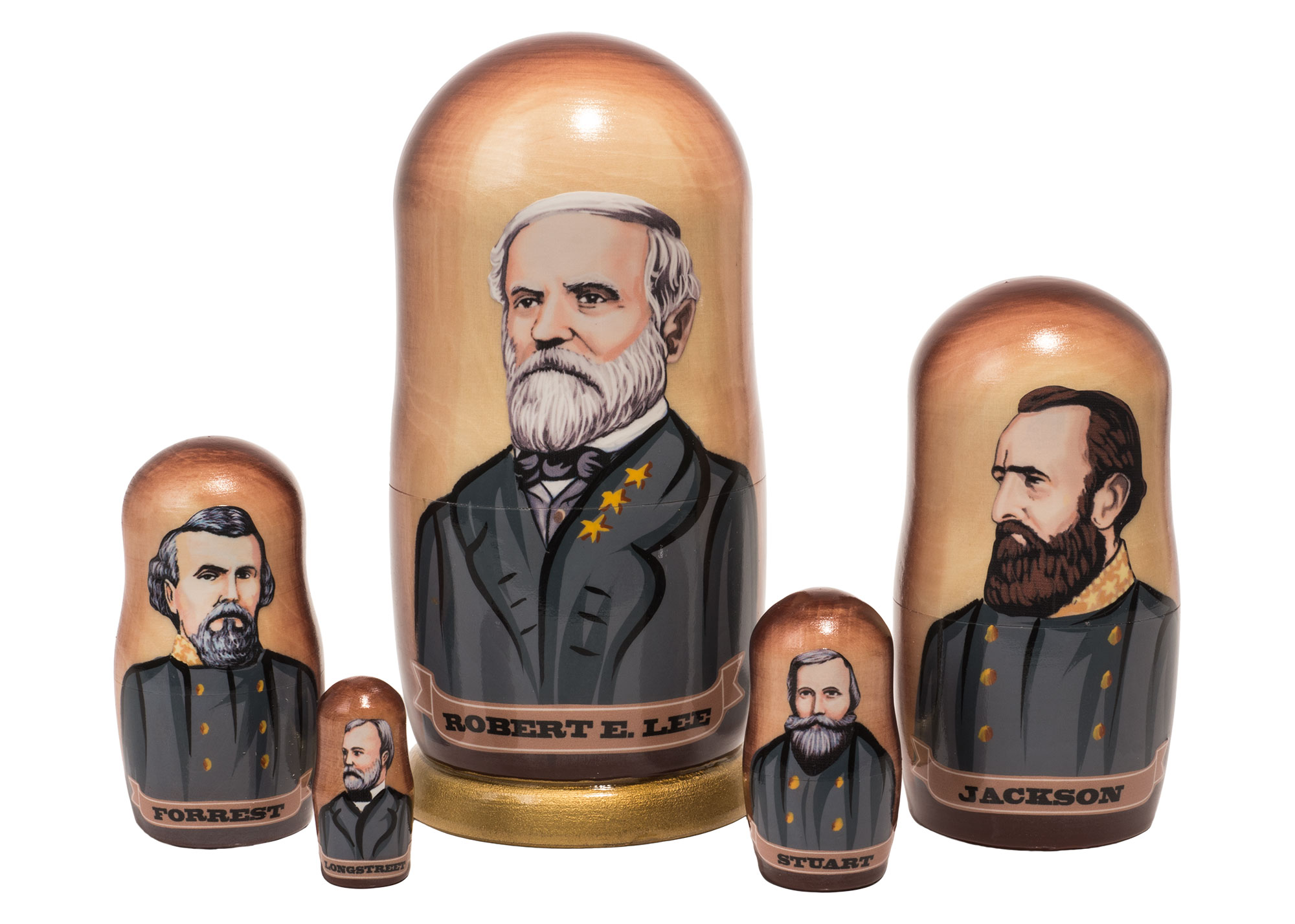 Buy Civil War Confederate Generals Nesting Doll 5pc./6" at GoldenCockerel.com