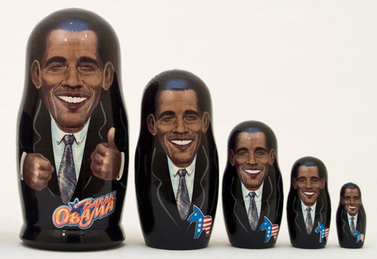 Buy President Elect Obama Nesting Doll 5pc./5" at GoldenCockerel.com