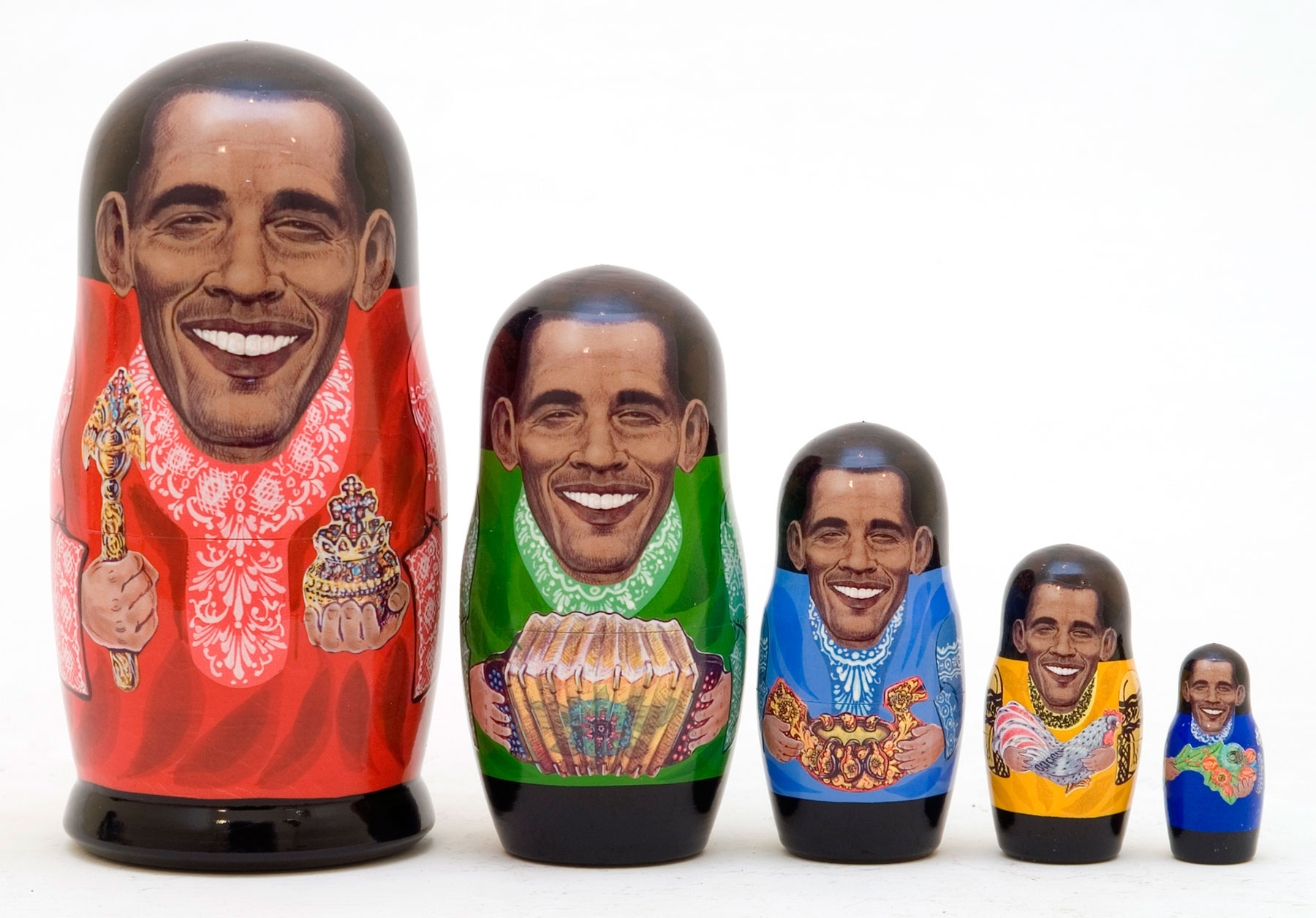 Buy Czar Obama Russian  Nesting Doll 5pc./5" Limited Edition at GoldenCockerel.com