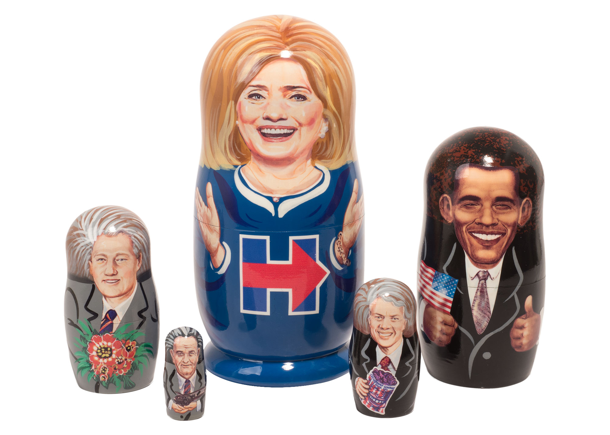 Buy Hillary Clinton Nesting Doll 5pc./6" at GoldenCockerel.com
