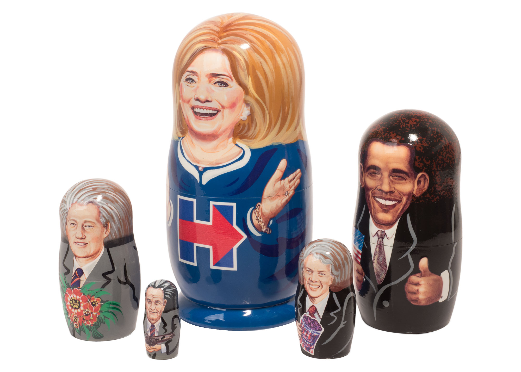 Buy Hillary Clinton Nesting Doll 5pc./6" at GoldenCockerel.com