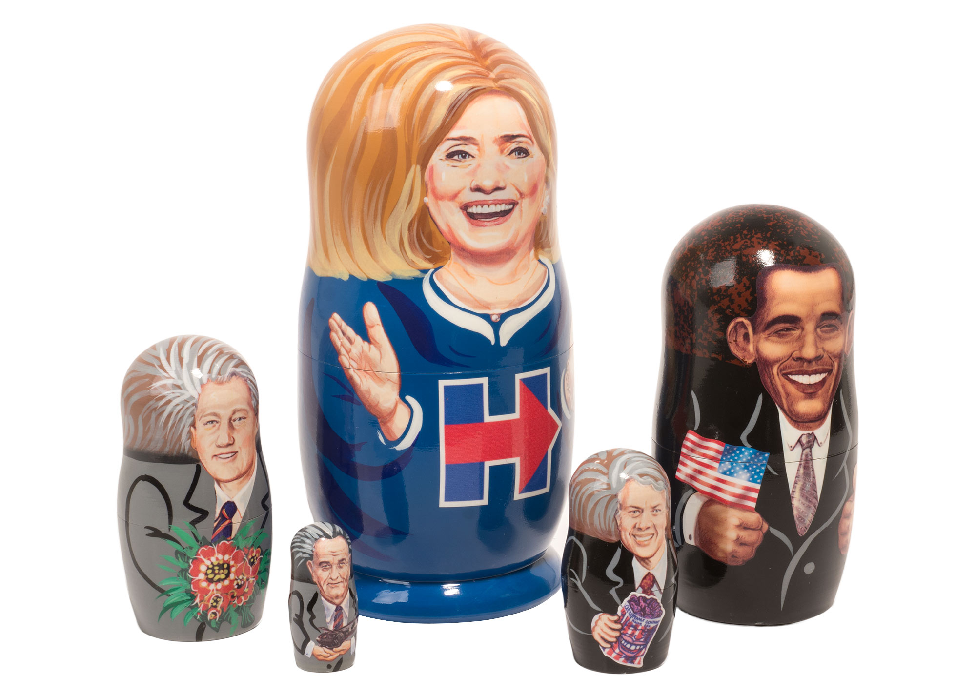 Buy Hillary Clinton Nesting Doll 5pc./6" at GoldenCockerel.com