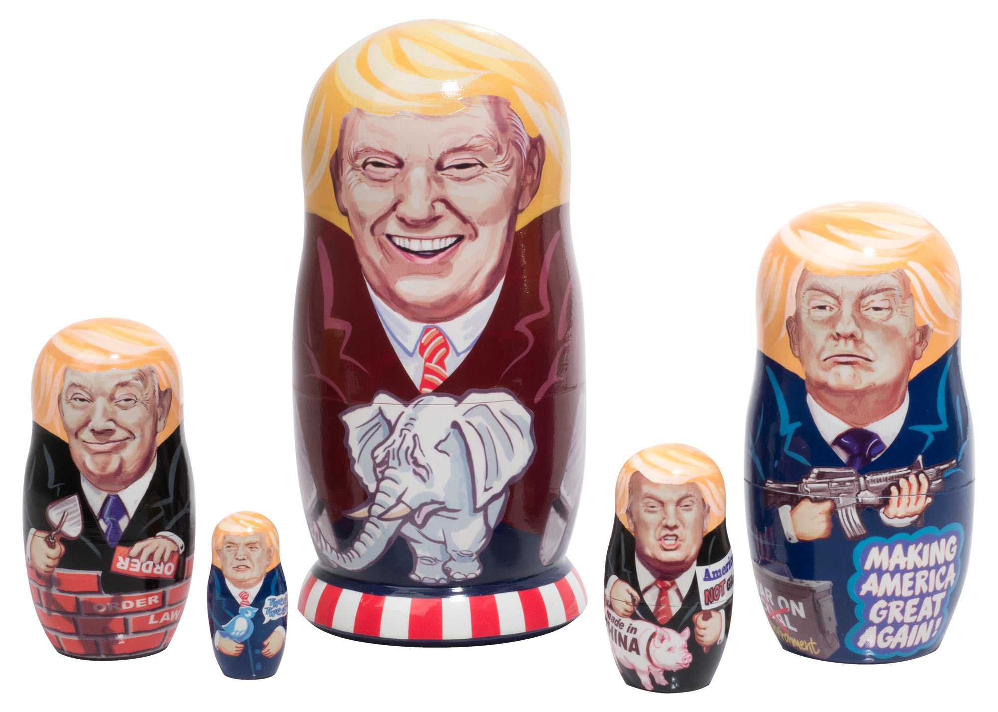 Buy Donald Trump's Campaign Nesting Doll 5pc./6" at GoldenCockerel.com