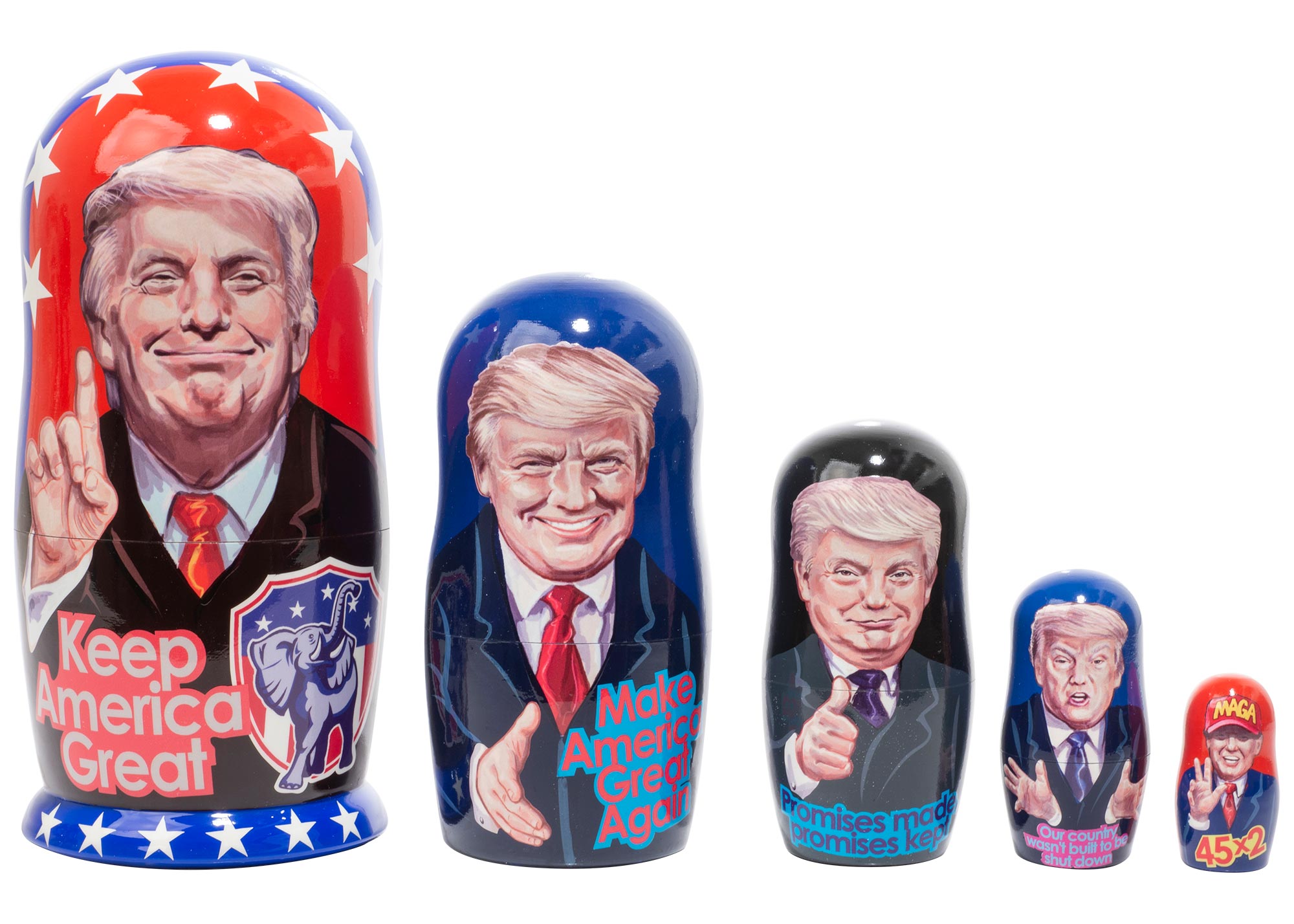 Buy Trump MAGA Nesting Doll 5pc./6" at GoldenCockerel.com