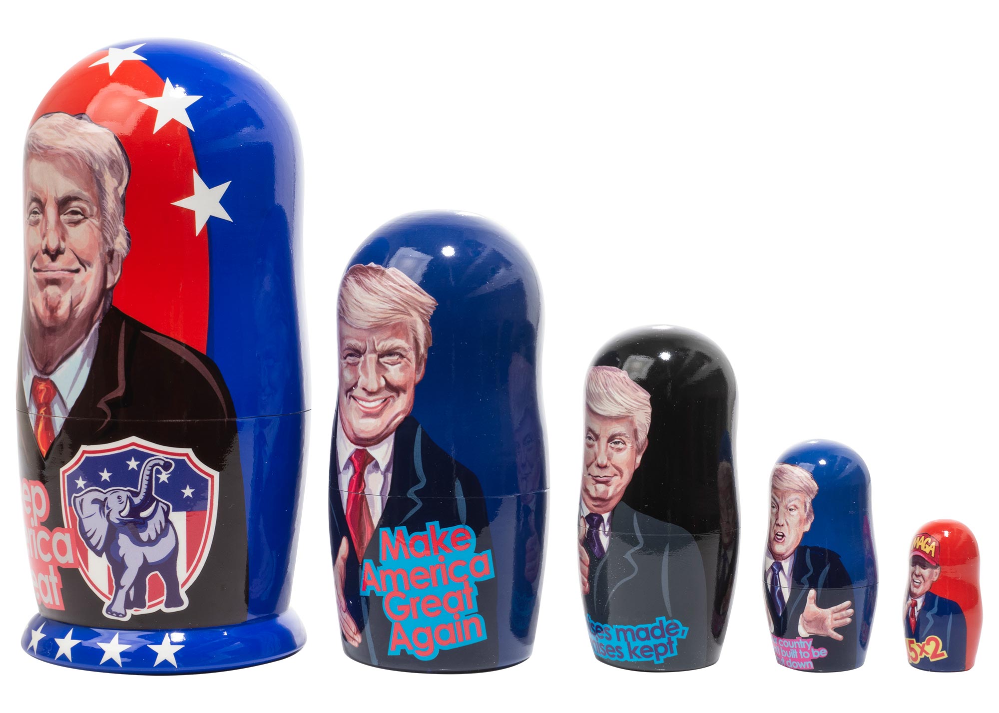 Buy Trump MAGA Nesting Doll 5pc./6" at GoldenCockerel.com