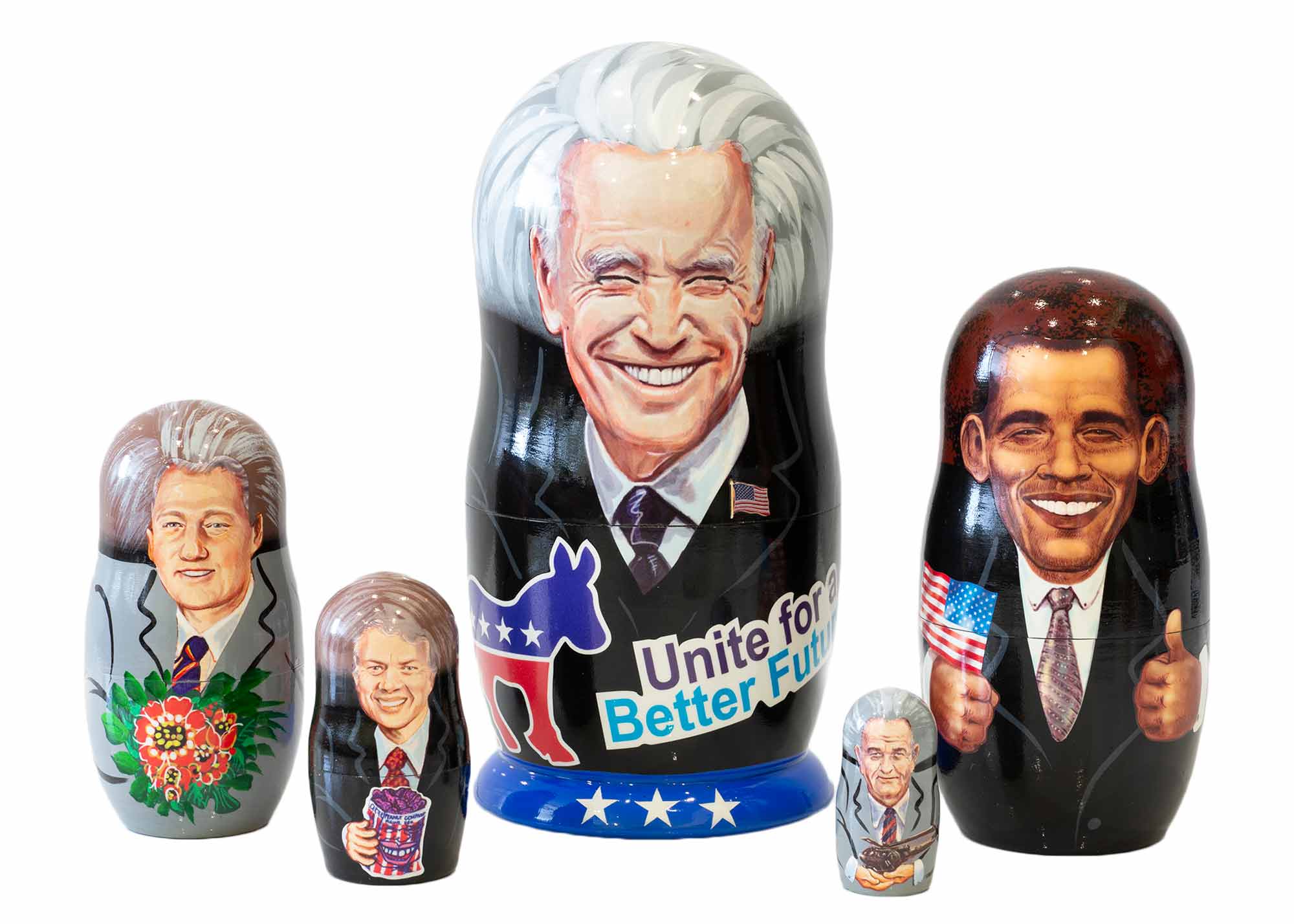 American Presidents Collectible Russian Nesting Doll 5-Piece Set 