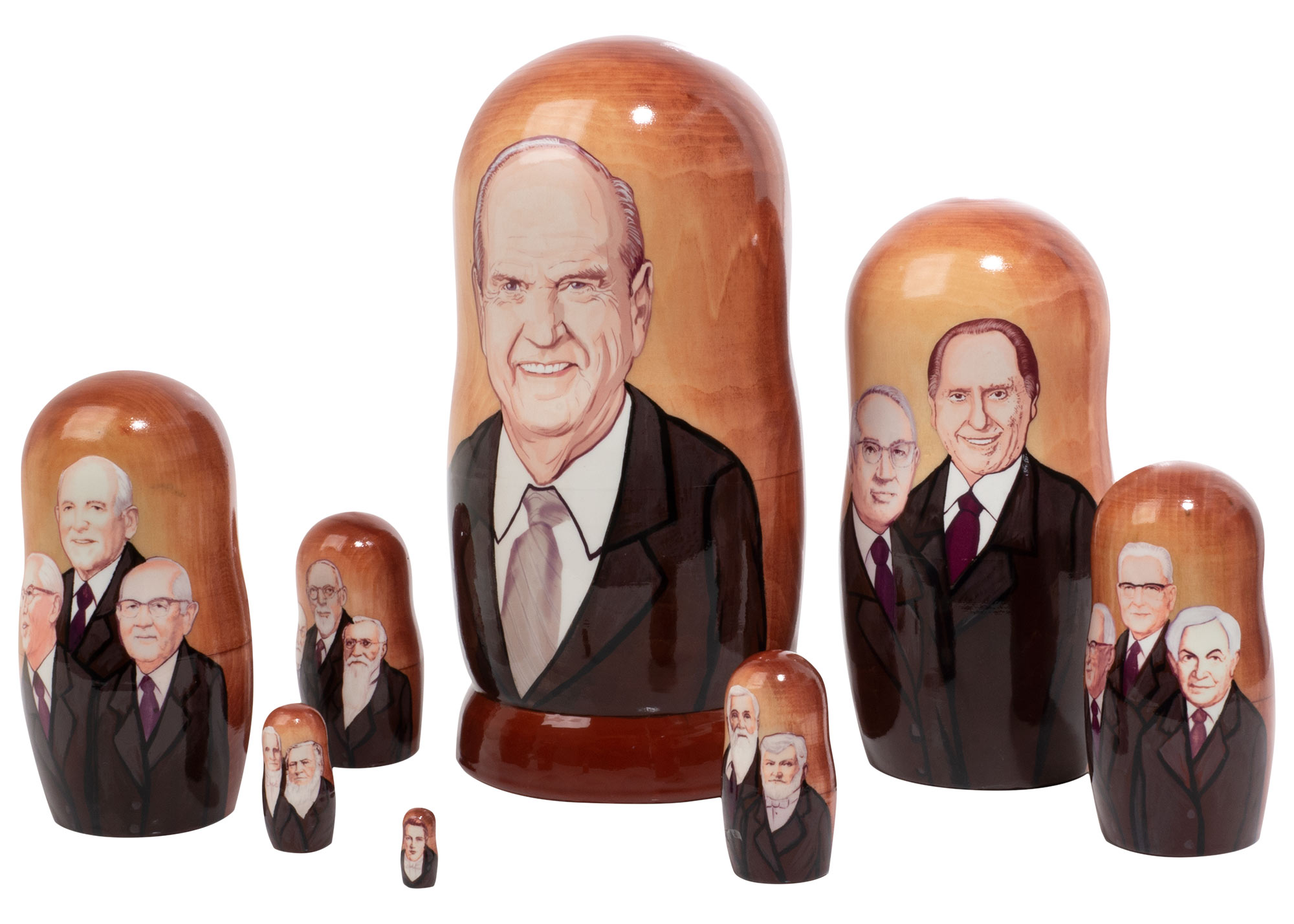 Buy LDS Prophets Nesting Doll 8pc./8" at GoldenCockerel.com