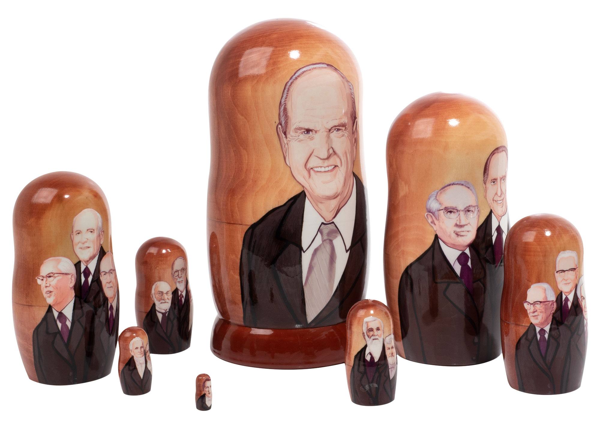 Buy LDS Prophets Nesting Doll 8pc./8" at GoldenCockerel.com